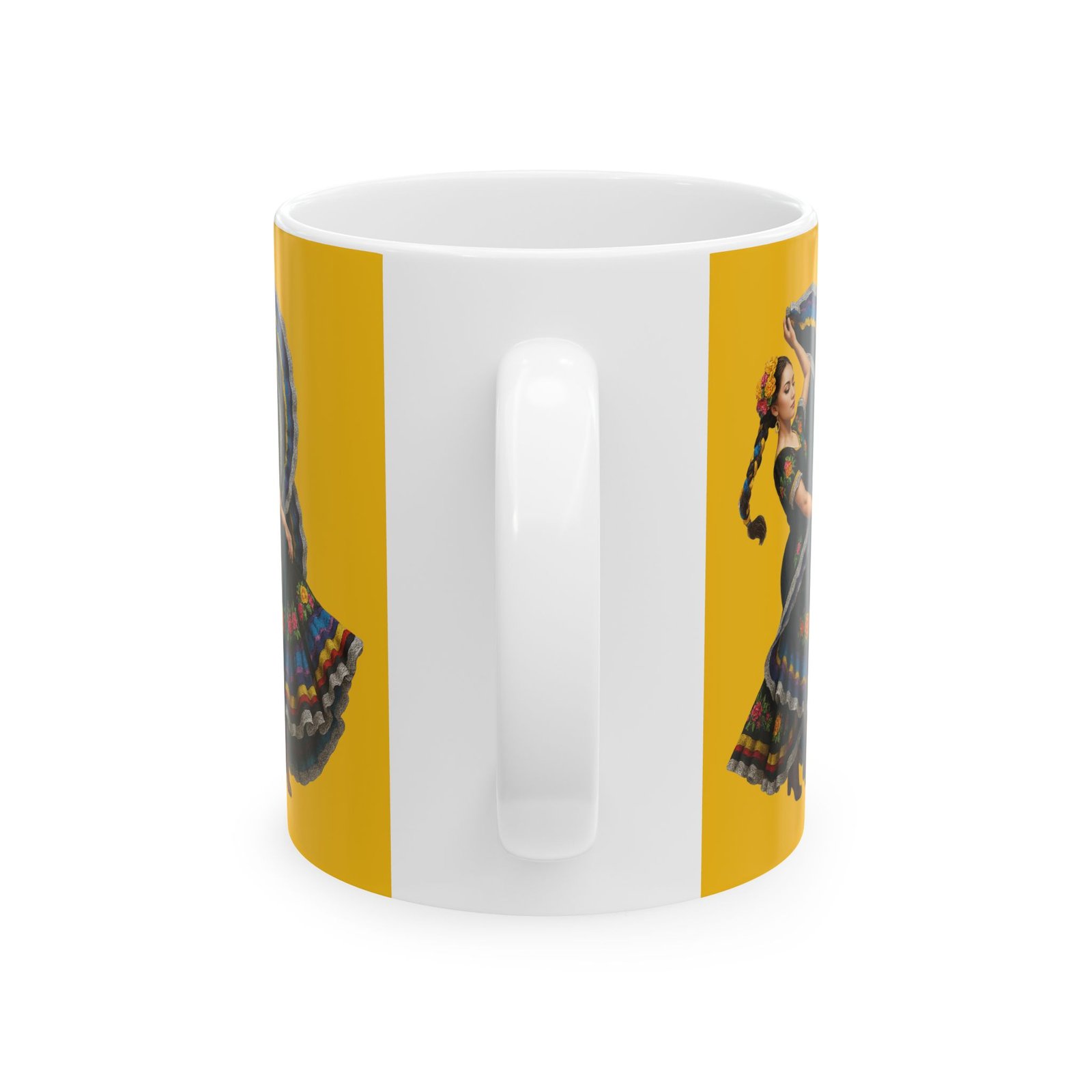 vibrant folk art ceramic mug with dancer design | perfect gift for festivals, tea lovers, home decor, kitchen essentials