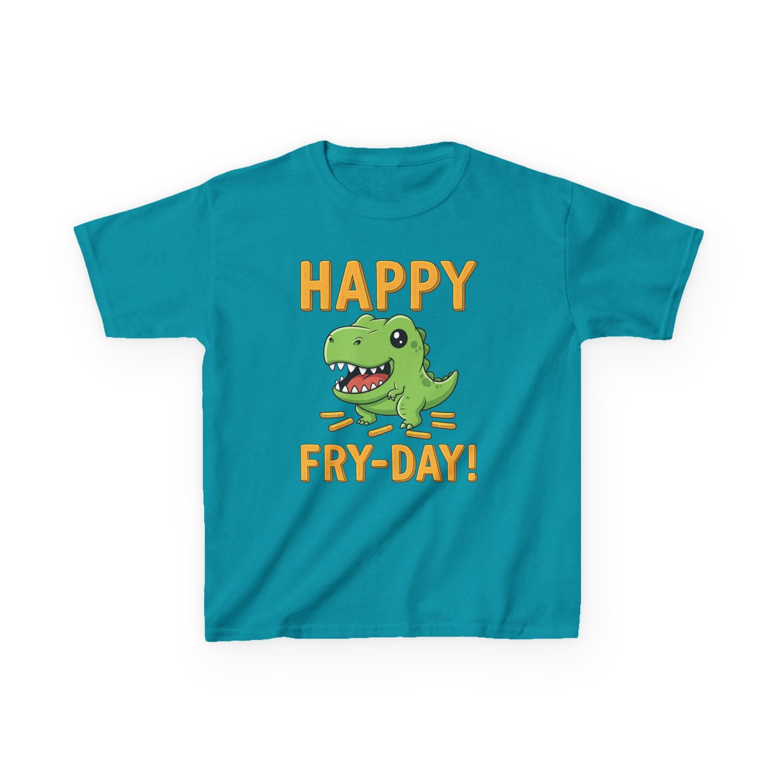 happy fry day kids tee, fun dinosaur t shirt, kids cotton shirt, birthday gift, everyday wear, summer fun, playful tee