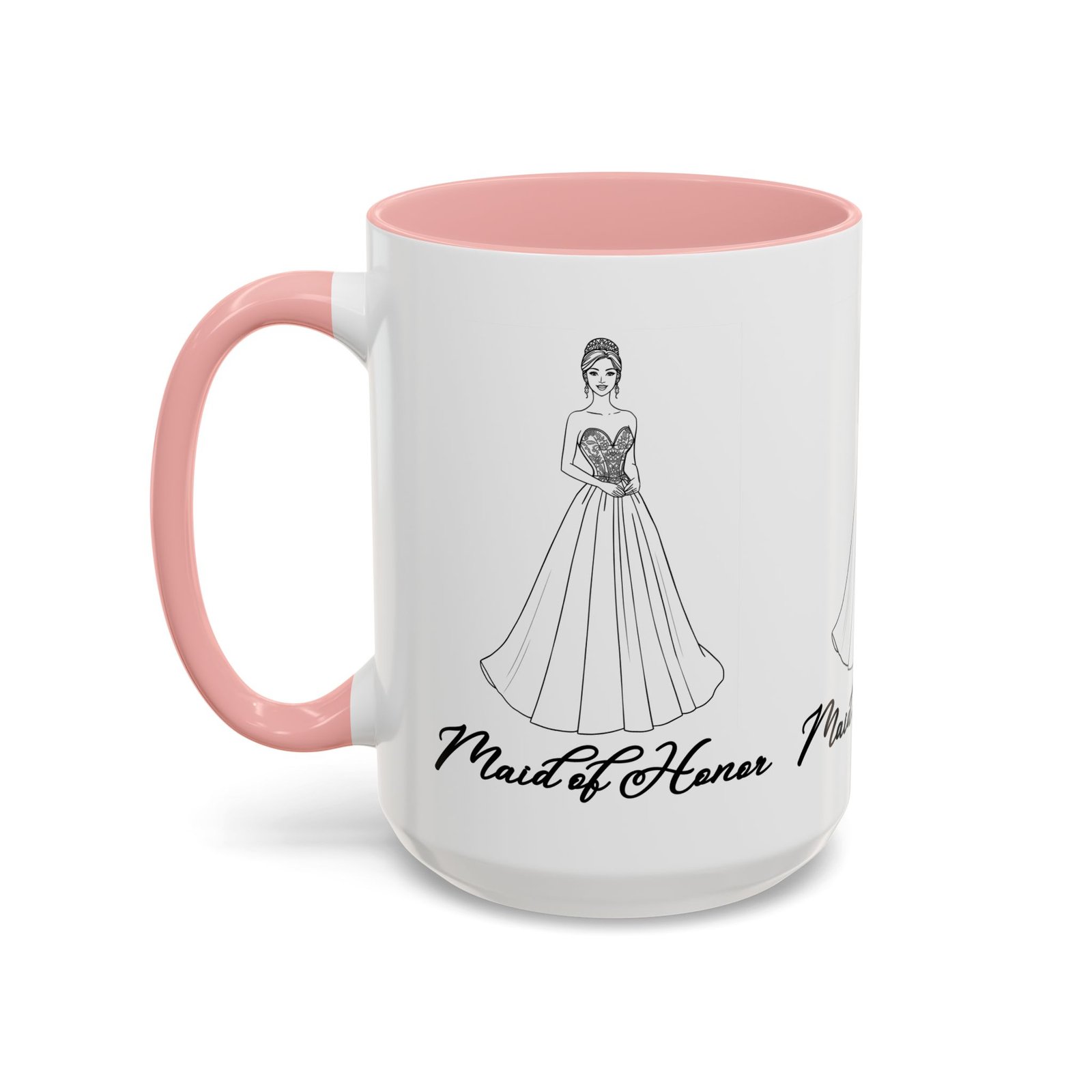maid of honor coffee mug, bridal party gift, wedding celebration mug, customizable maid of honor cup, cute coffee lover gift