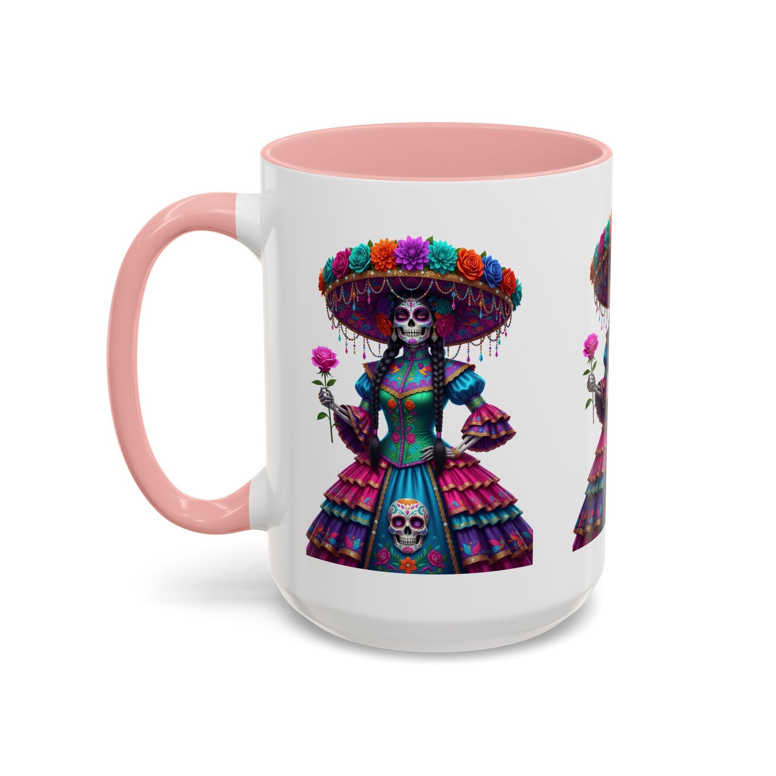 la catrina elegante – día de los muertos inspired artwork, caffeine lover gift, halloween decor, artful drinkware