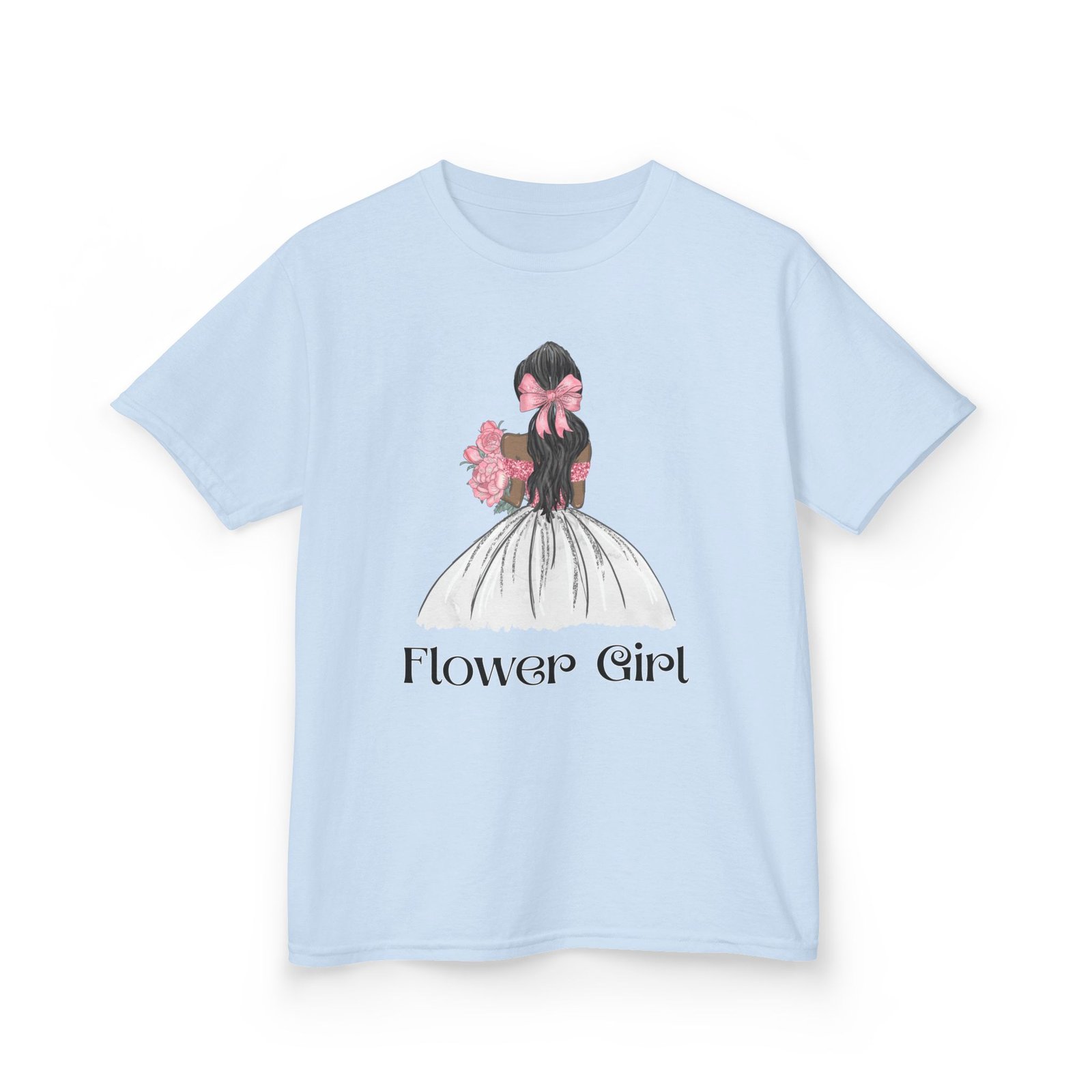 flower girl kids tee, cute floral t shirt for flower girls, wedding apparel, toddler gift, birthday outfit, spring fling top