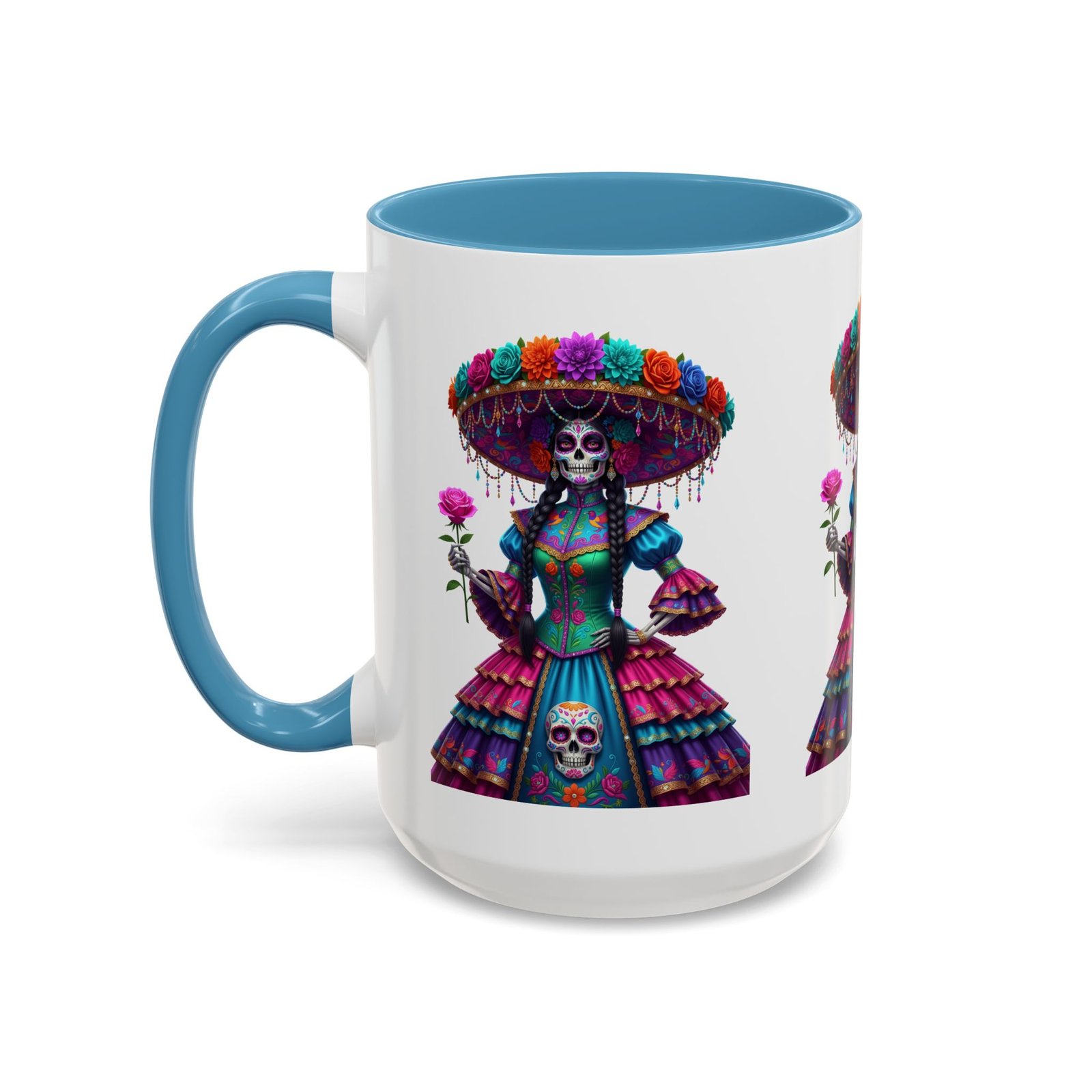 la catrina elegante – día de los muertos inspired artwork, caffeine lover gift, halloween decor, artful drinkware