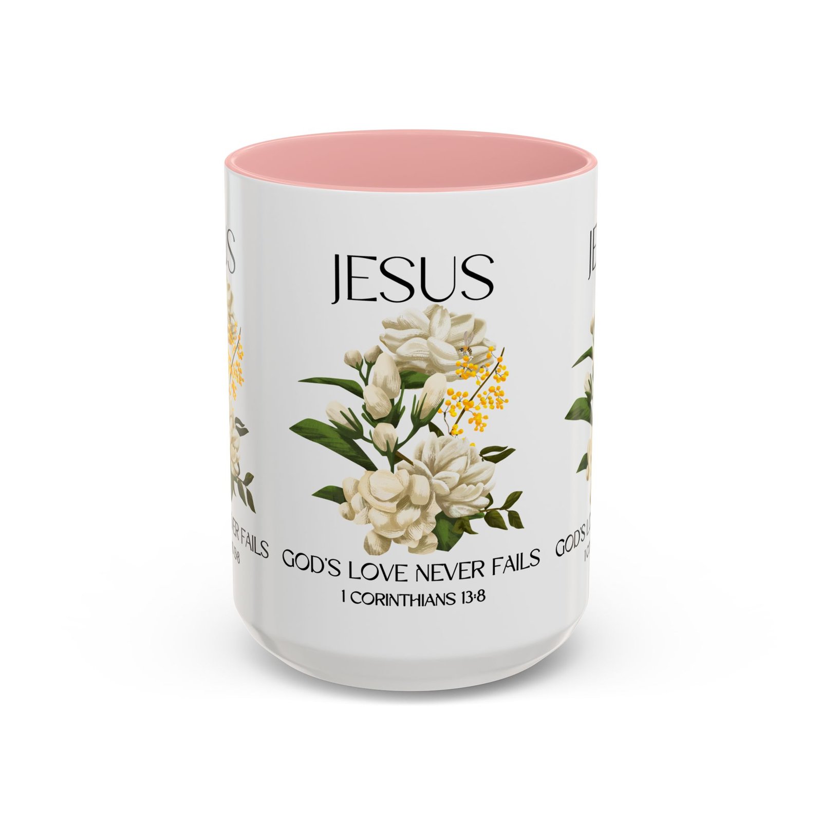 inspirational floral coffee mug 11/15 oz god's love design, christian gift, home decor, mug for faith, coffee lovers