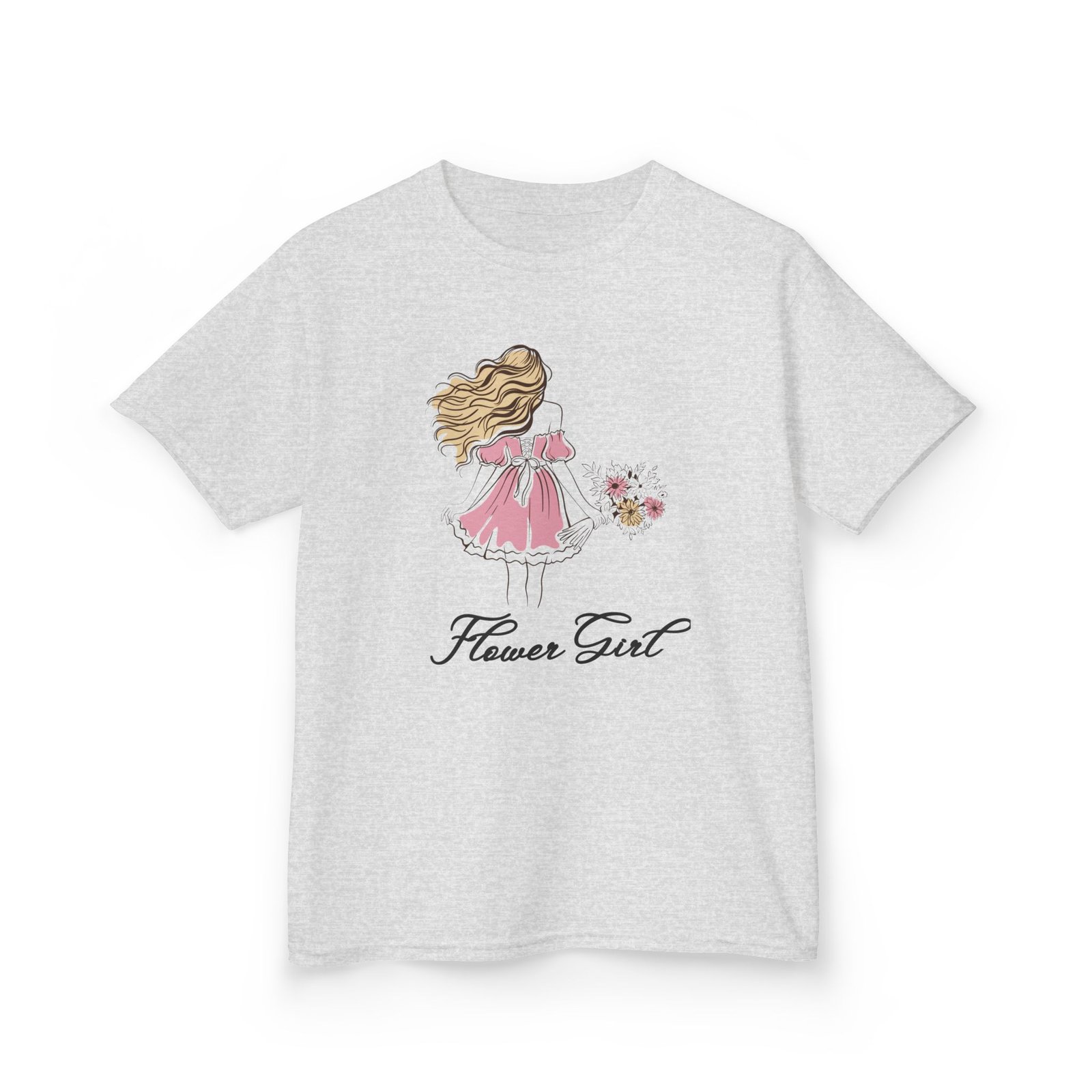 flower girl kids tee, cute kids t shirt, children's wedding outfit, floral graphic tee, birthday gift for girls, summer apparel