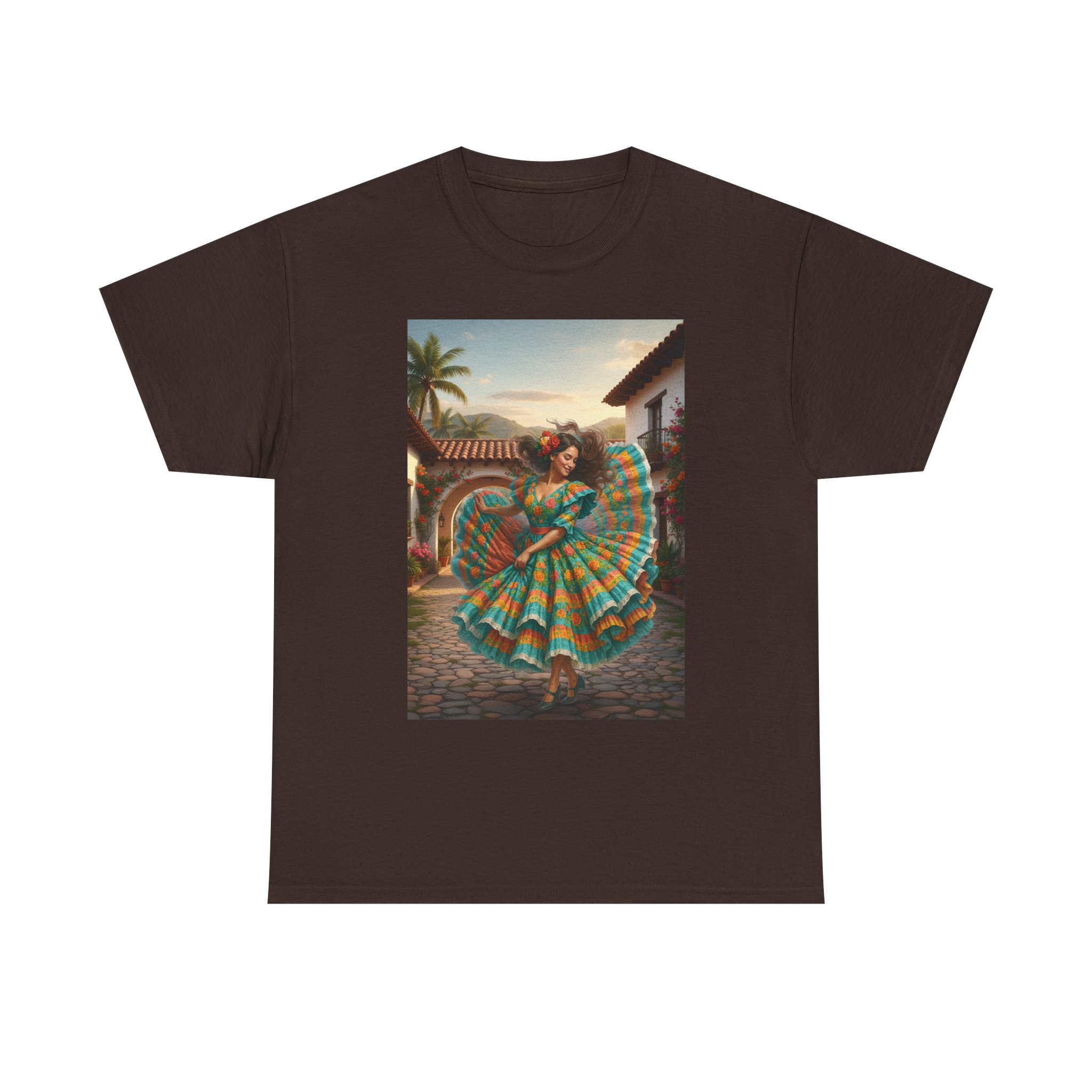 folklórico dancer vibrant graphic tee perfect for festivals, casual outings, gifts, dance lovers, unisex fashion