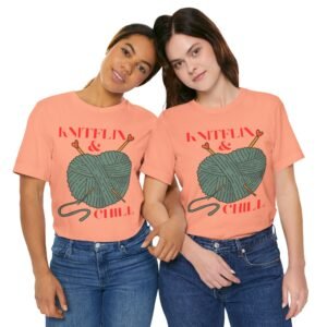 Knitflix & Chill Tee for Craft Lovers