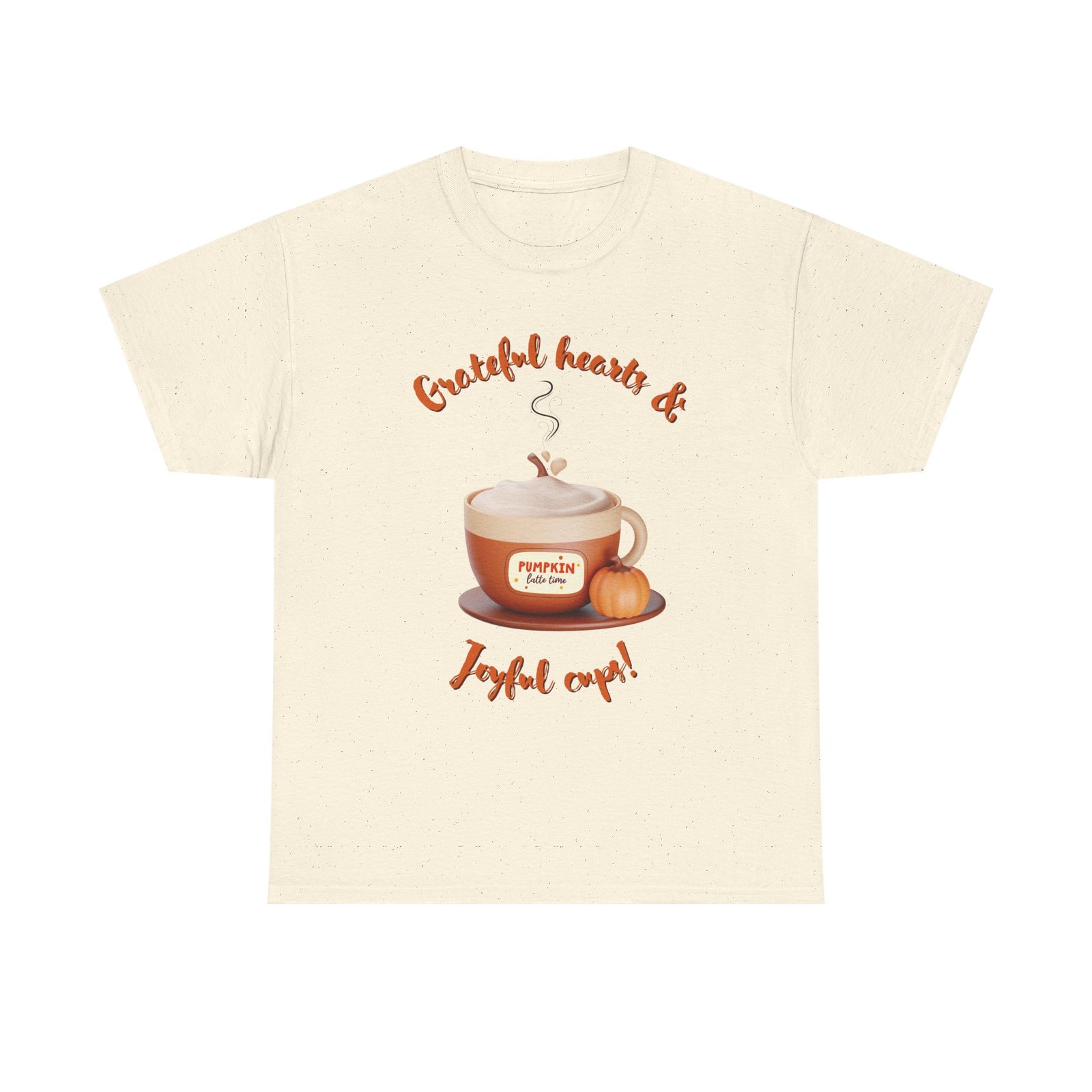 happy thanksgiving grateful hearts & joyful cups unisex tee, cozy fall t shirt, thanksgiving gift, coffee lover apparel, autumn fashion