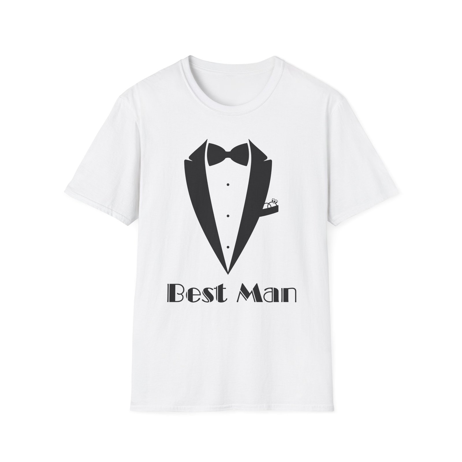 best man t shirt, stylish groom attire, wedding gift for him, casual event shirt, unisex tuxedo tee, matching groomsmen apparel