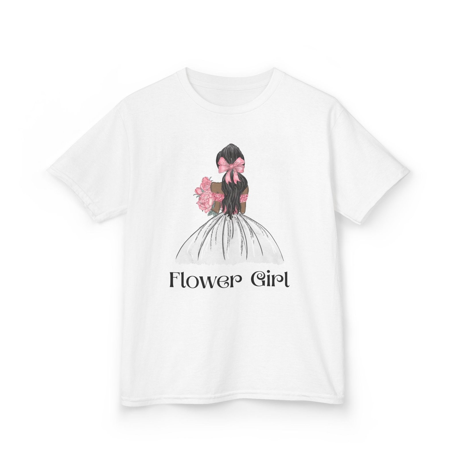 flower girl kids tee, cute floral t shirt for flower girls, wedding apparel, toddler gift, birthday outfit, spring fling top