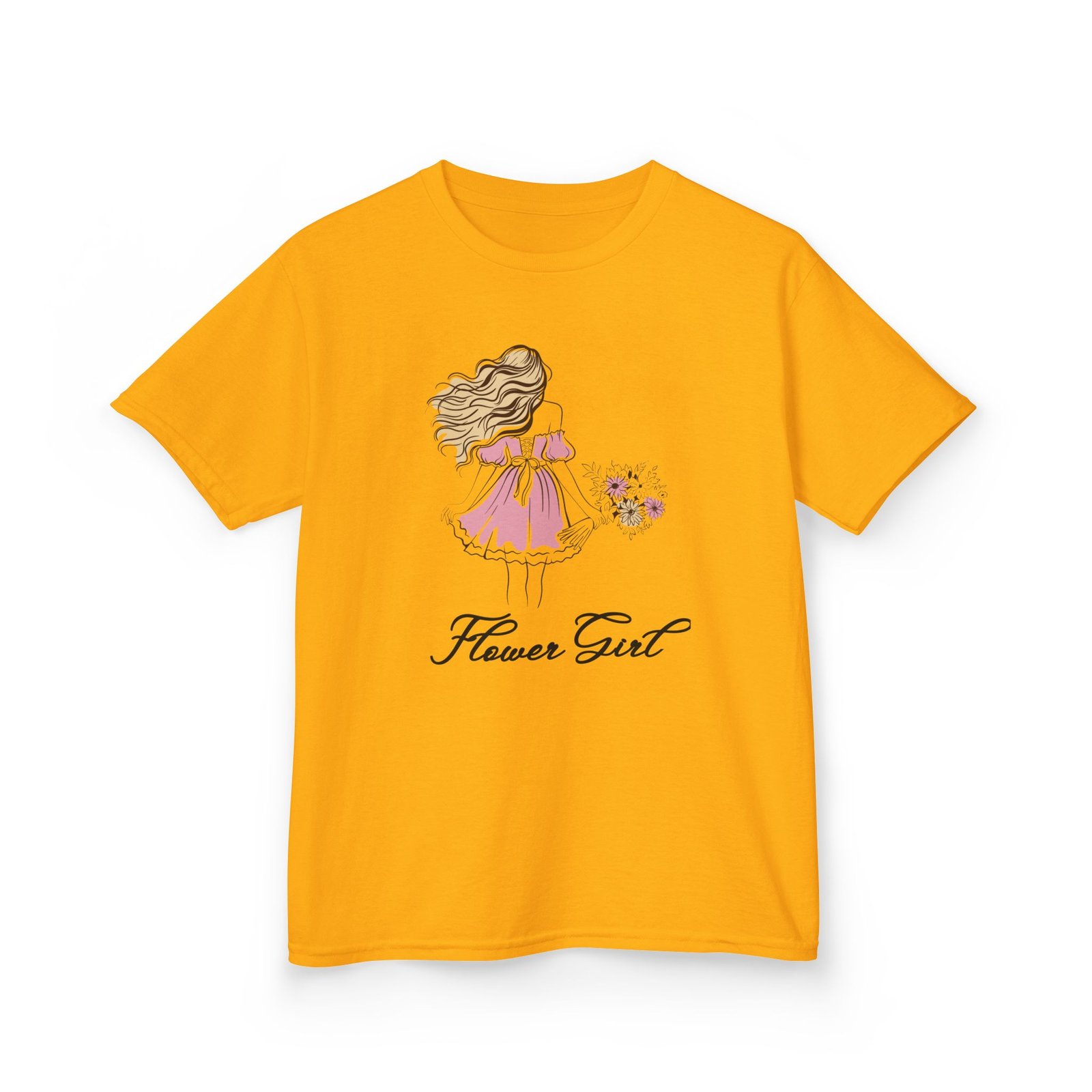 flower girl kids tee, cute kids t shirt, children's wedding outfit, floral graphic tee, birthday gift for girls, summer apparel