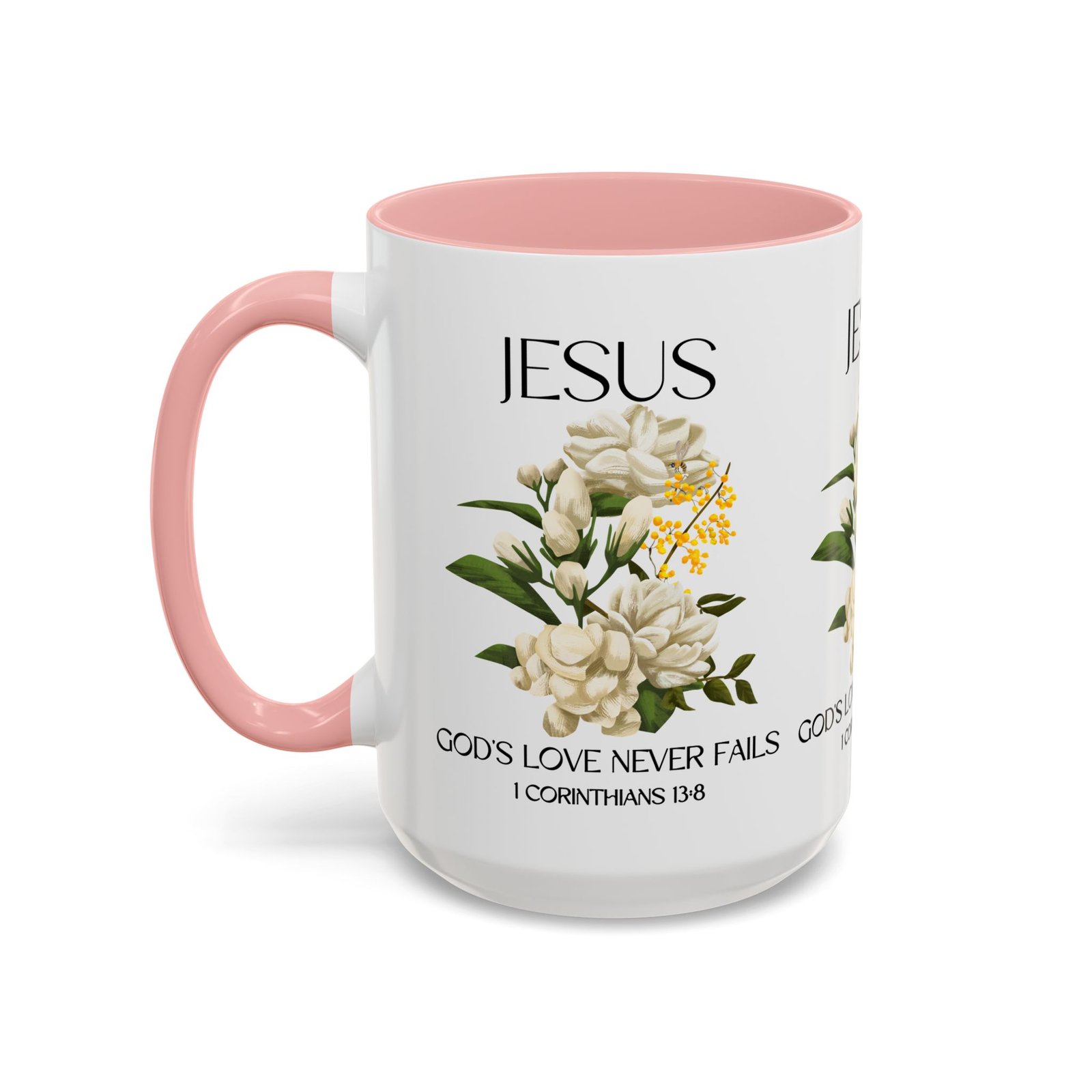 inspirational floral coffee mug 11/15 oz god's love design, christian gift, home decor, mug for faith, coffee lovers