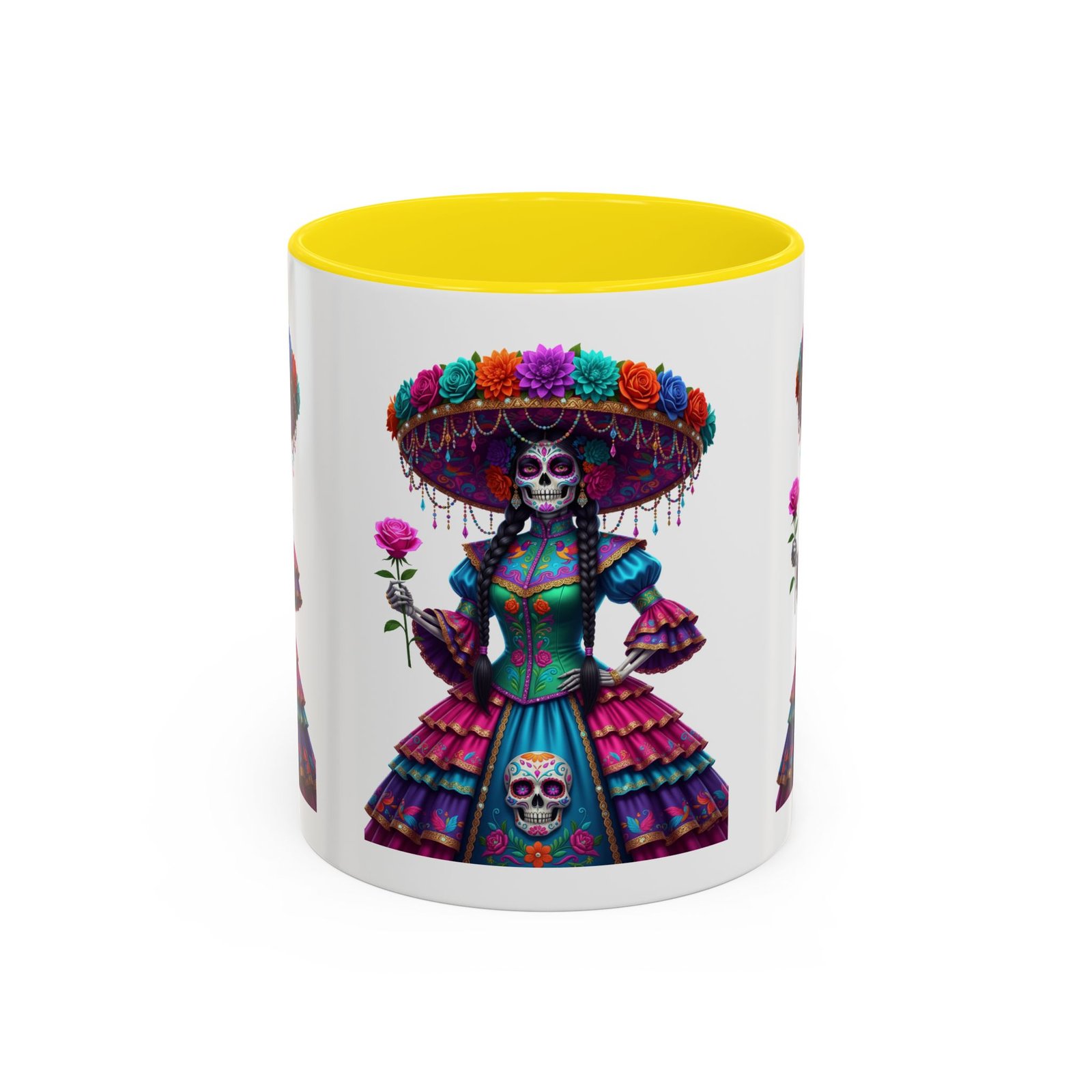 la catrina elegante – día de los muertos inspired artwork, caffeine lover gift, halloween decor, artful drinkware