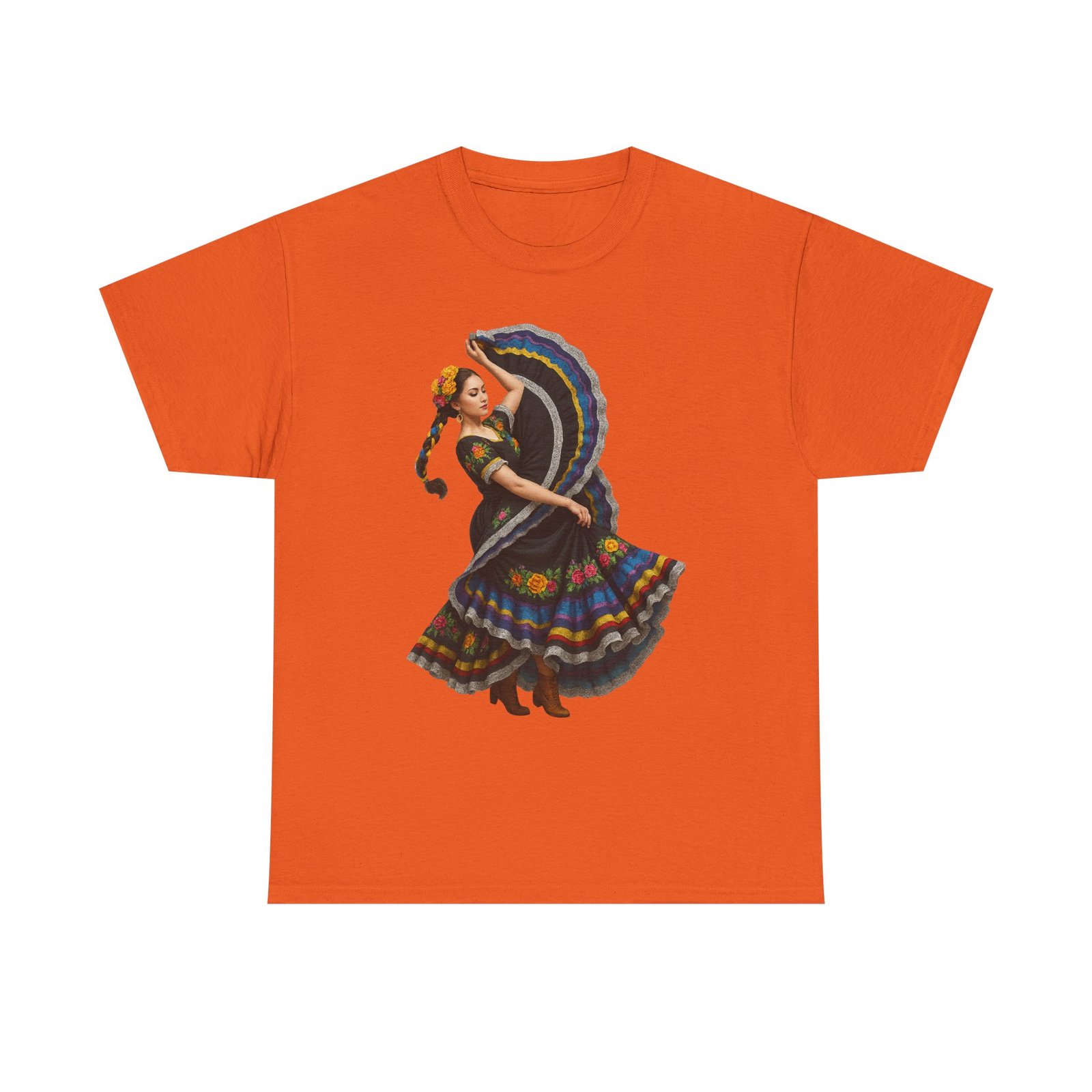 folklórico cultural dance graphic tee, unisex heavy cotton t shirt, festival apparel, bohemian style shirt, gift for dancers, ethnic art tee