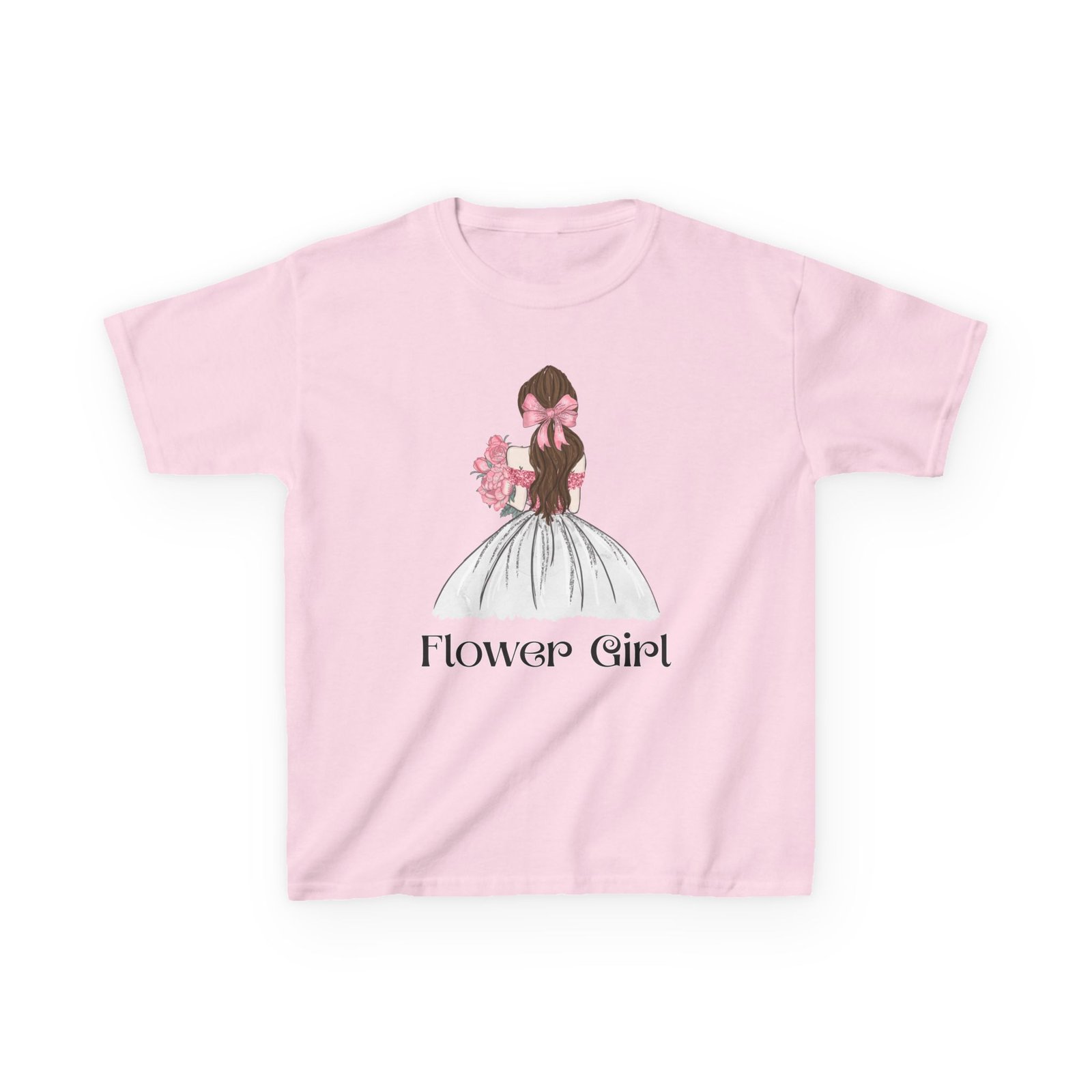 flower girl tee kids adorable cotton t shirt for weddings, birthday parties, flower girls, special occasions, stylish kids wear