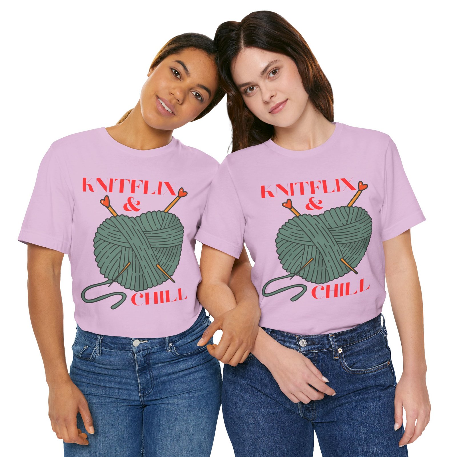 Knitflix & Chill Tee for Craft Lovers - Image 55