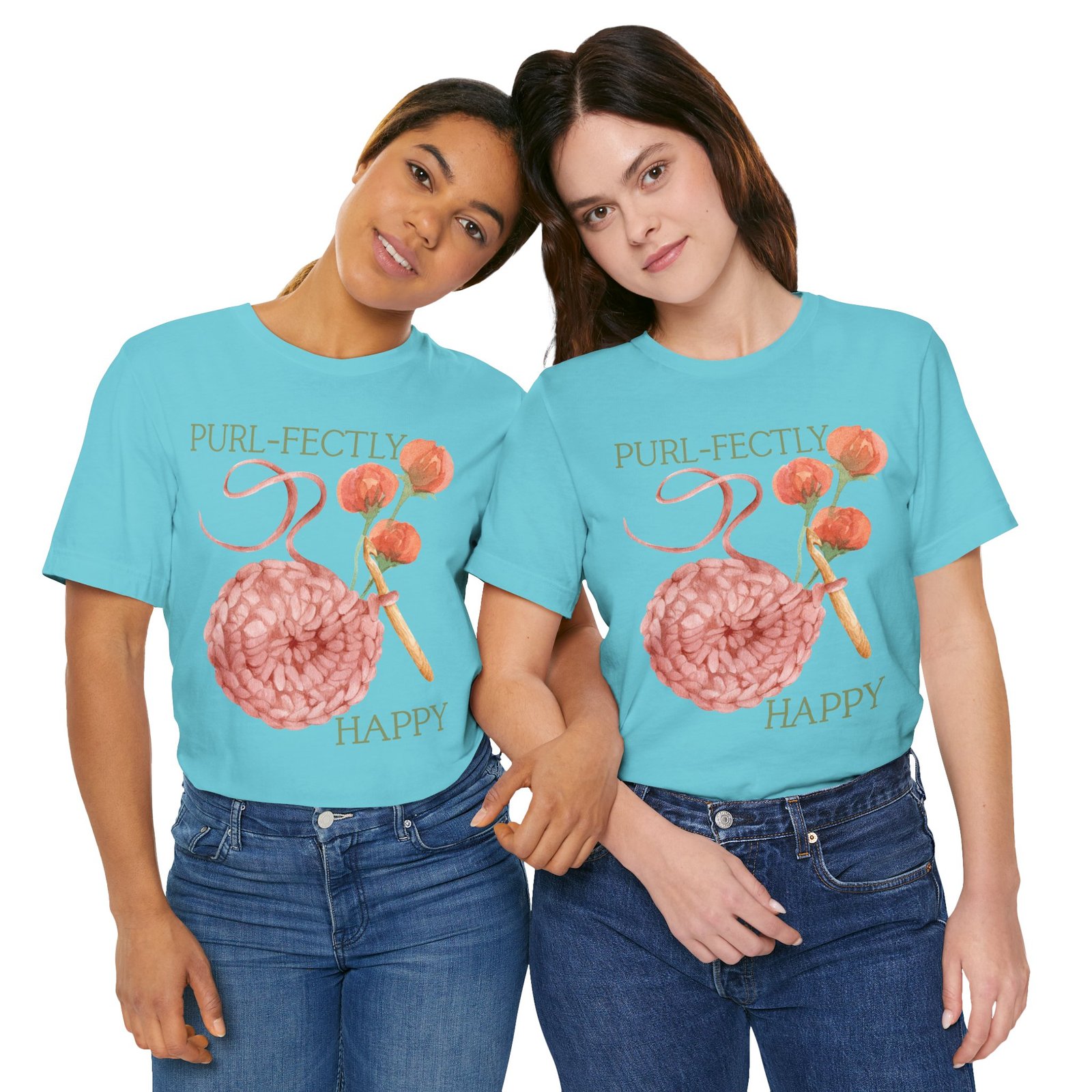 Purl-fectly Happy Crafting Joy Tee -Unisex Short Sleeve Shirt - Image 68