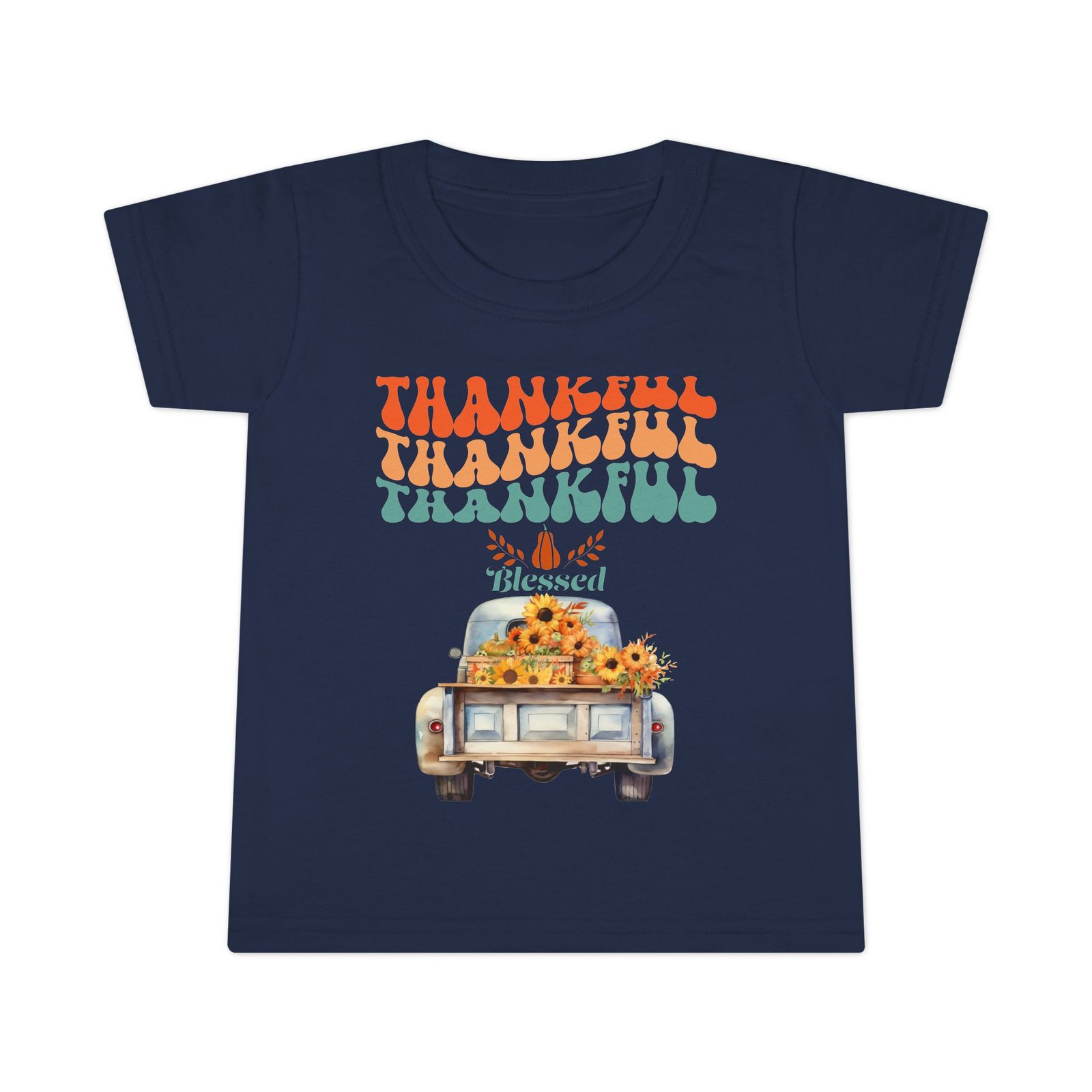 toddler t shirt thankful vintage car design, cute autumn apparel, fall celebration shirt, kids gratitude tee, gifts for thanksgiving