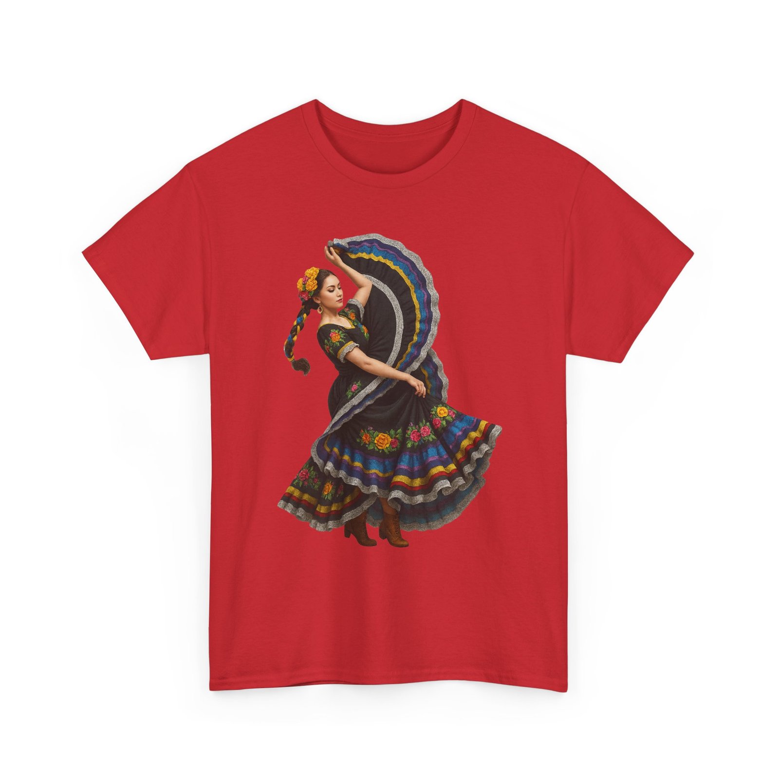 folklórico cultural dance graphic tee, unisex heavy cotton t shirt, festival apparel, bohemian style shirt, gift for dancers, ethnic art tee