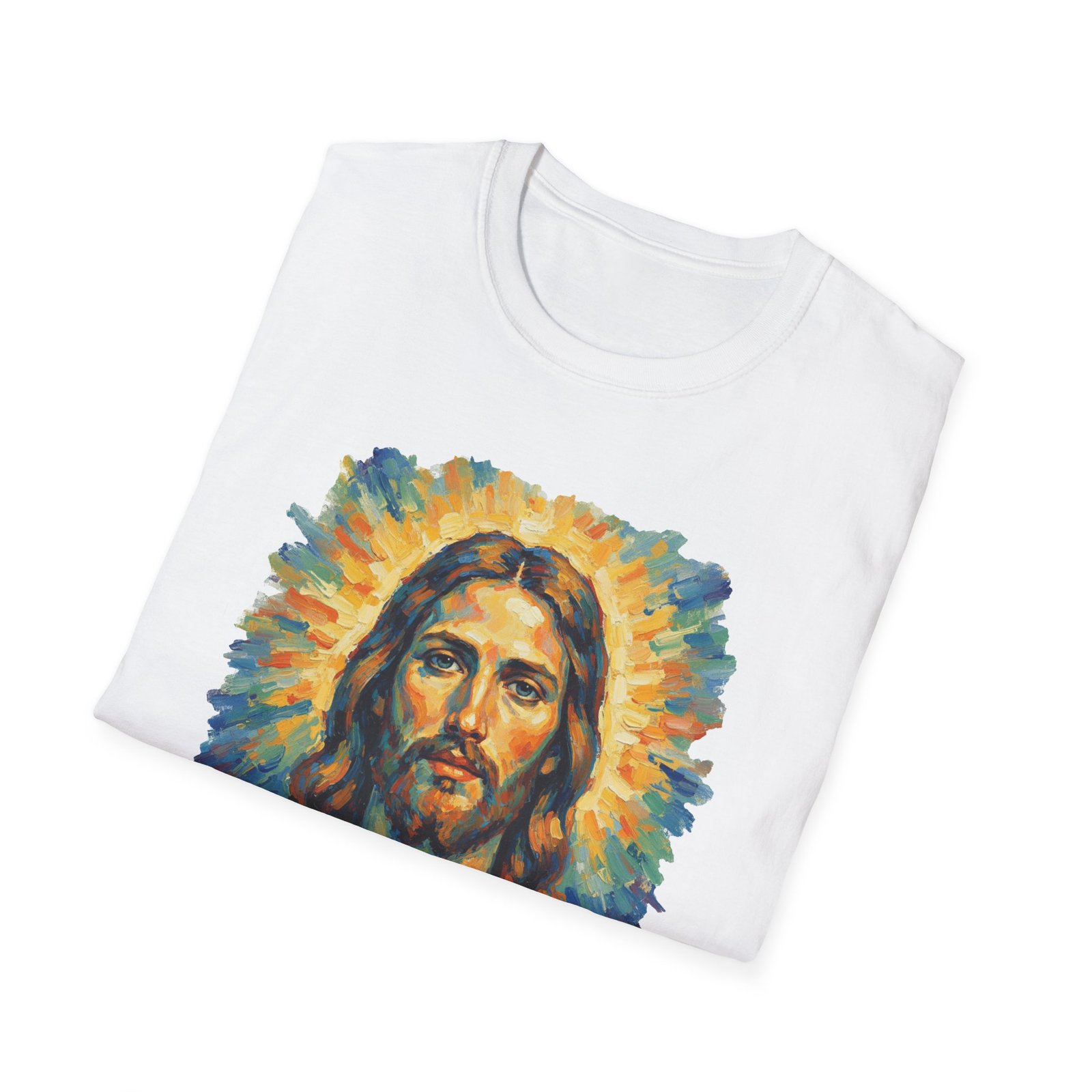 jesus christ graphic tee, unisex softstyle t shirt, faith apparel, inspirational gift, religious top