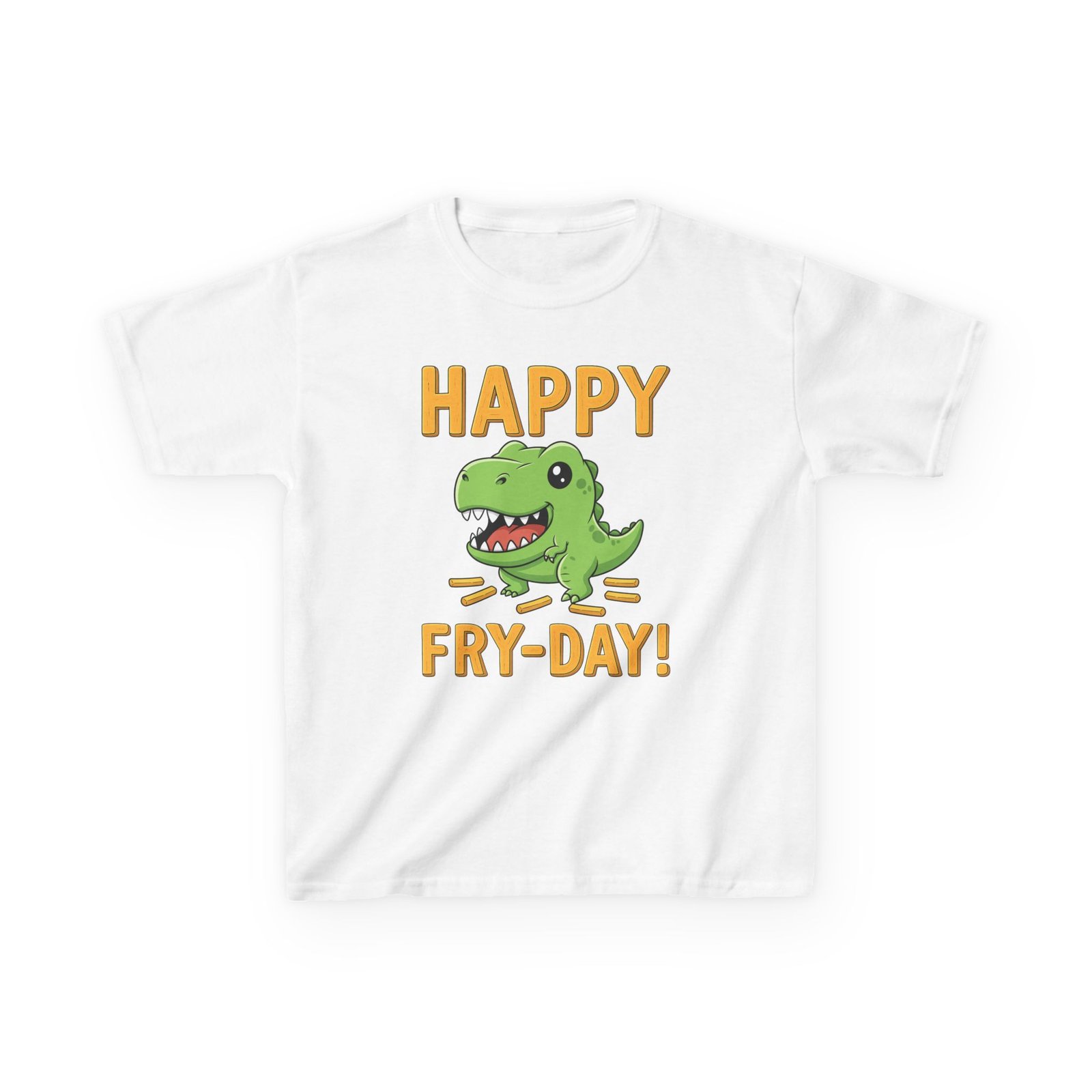 happy fry day kids tee, fun dinosaur t shirt, kids cotton shirt, birthday gift, everyday wear, summer fun, playful tee