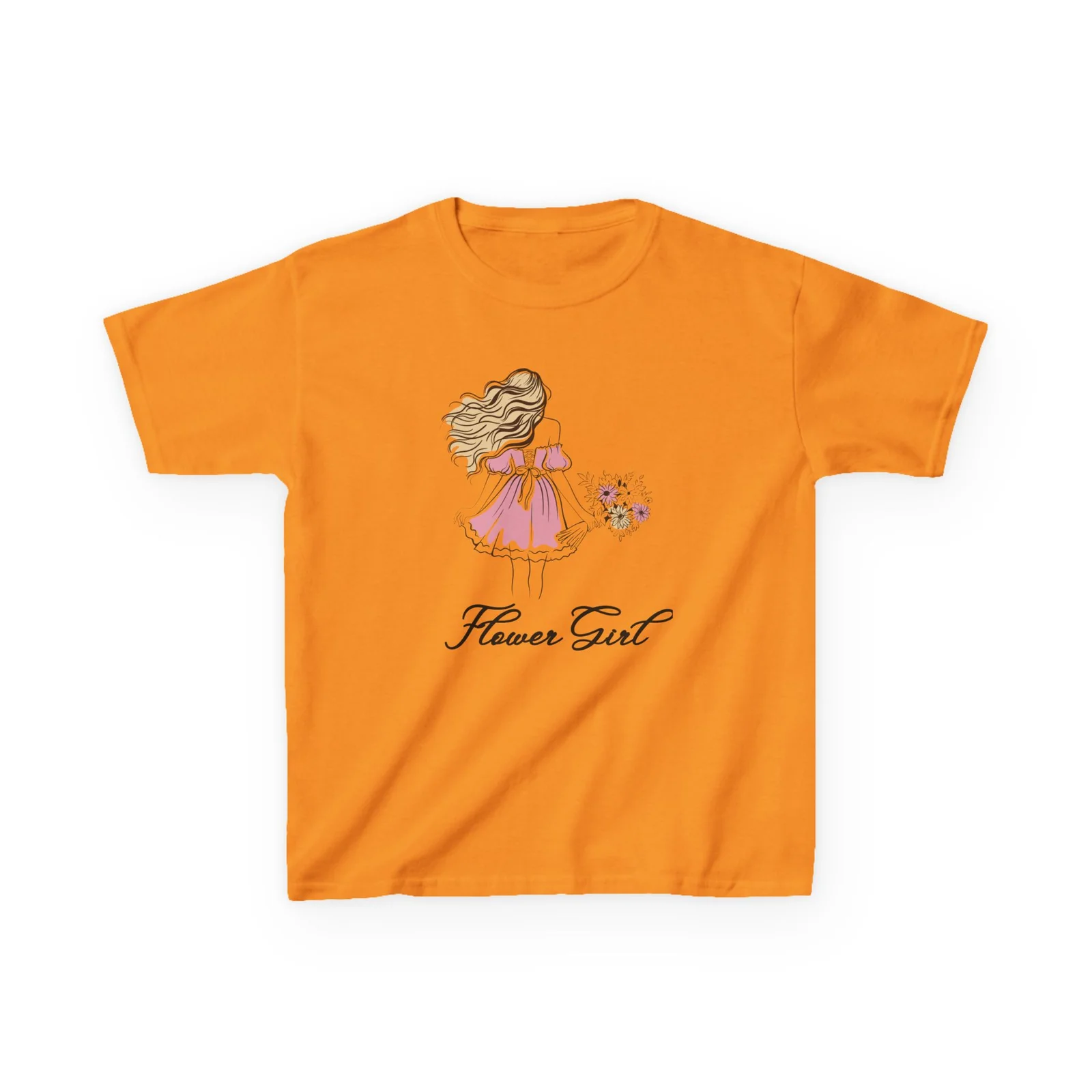 flower girl kids tee, cute kids t shirt, children's wedding outfit, floral graphic tee, birthday gift for girls, summer apparel