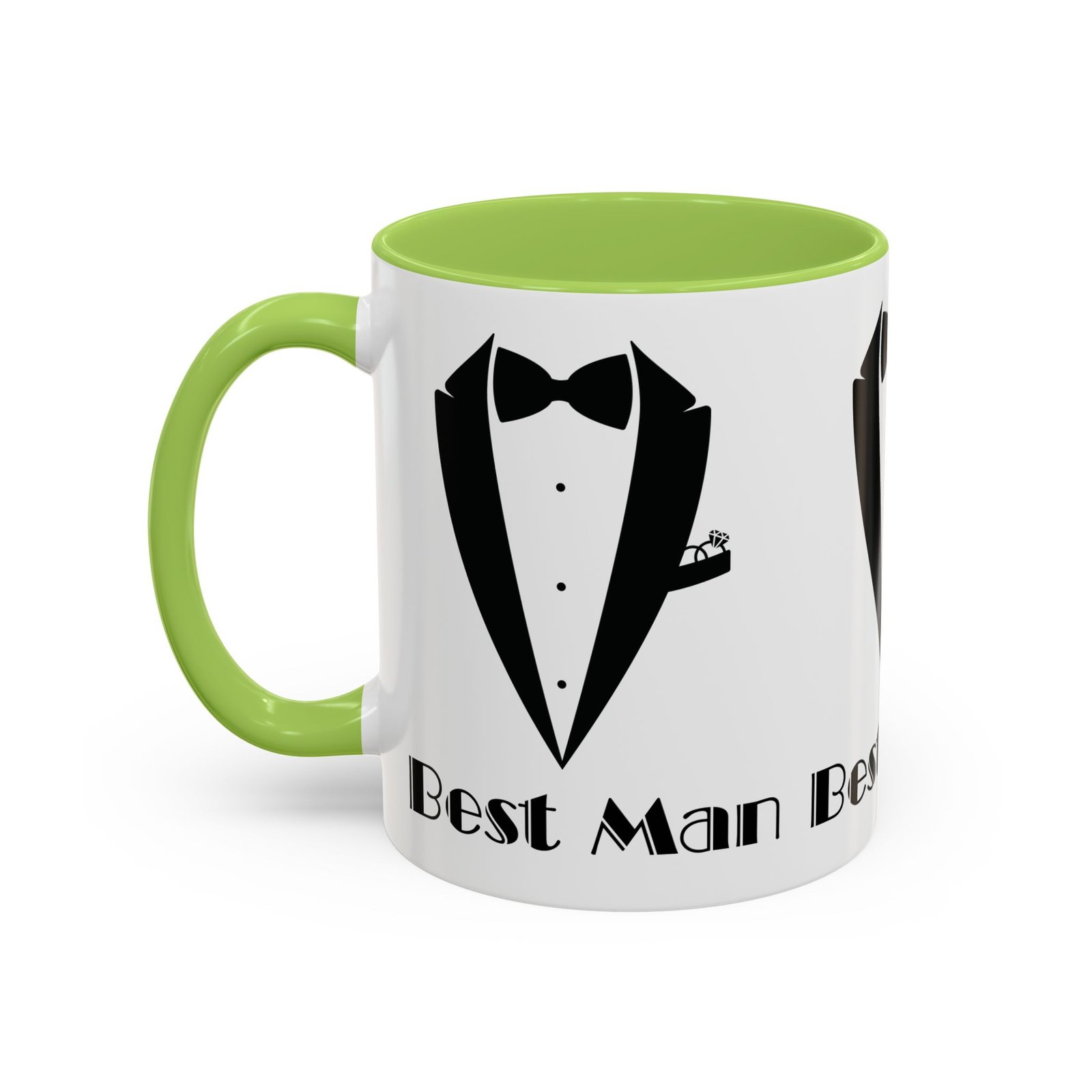 best man accent coffee mug 11/15 oz, groom’s gift, wedding party favor, unique best man gift, black and white coffee cup