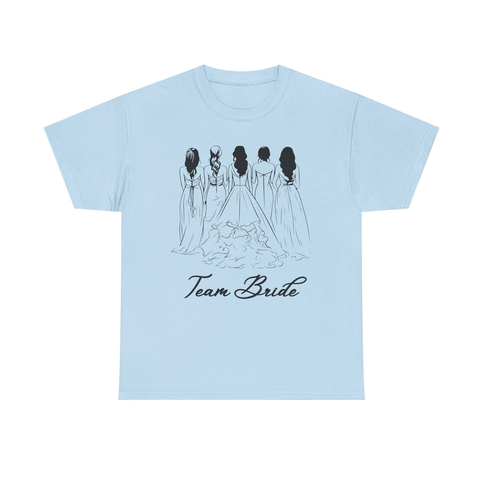 team bride unisex heavy cotton tee perfect for weddings, bridal showers, engagements, bachelorette parties, group celebrations