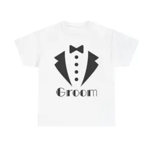 groom t shirt unisex heavy cotton tee for weddings, bachelor parties, groomsmen gifts, engagements, bridal showers