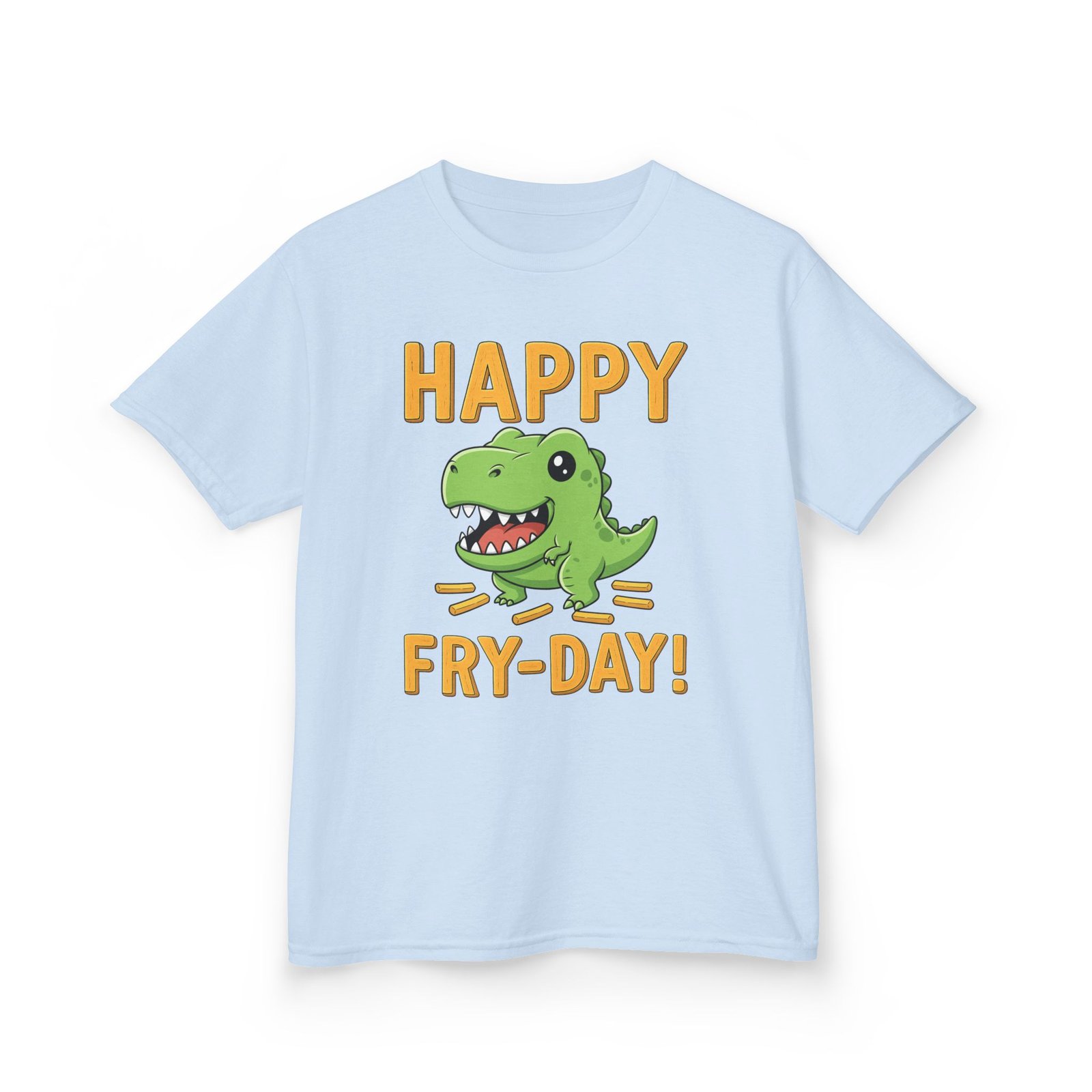 happy fry day kids tee, fun dinosaur t shirt, kids cotton shirt, birthday gift, everyday wear, summer fun, playful tee
