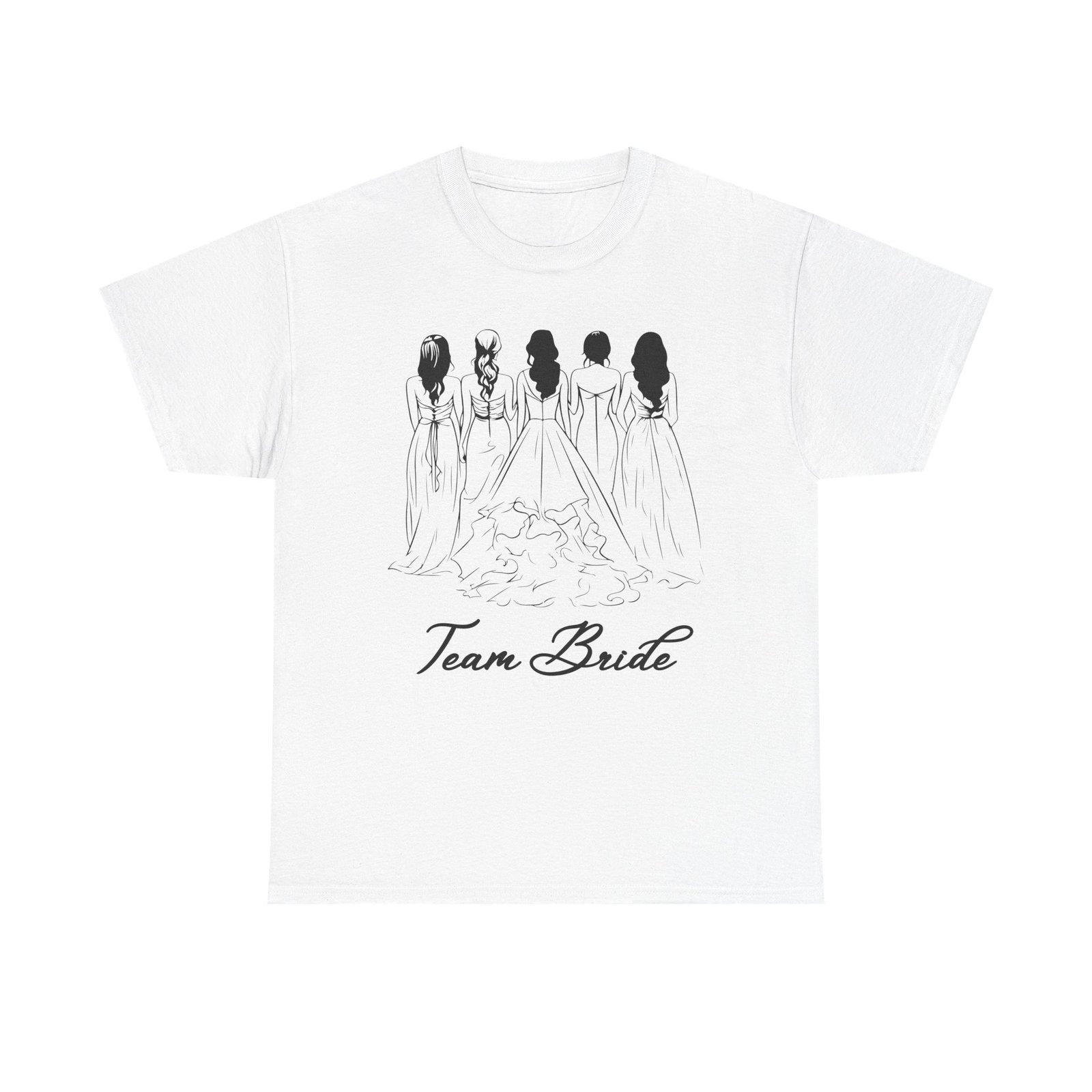 team bride unisex heavy cotton tee perfect for weddings, bridal showers, engagements, bachelorette parties, group celebrations