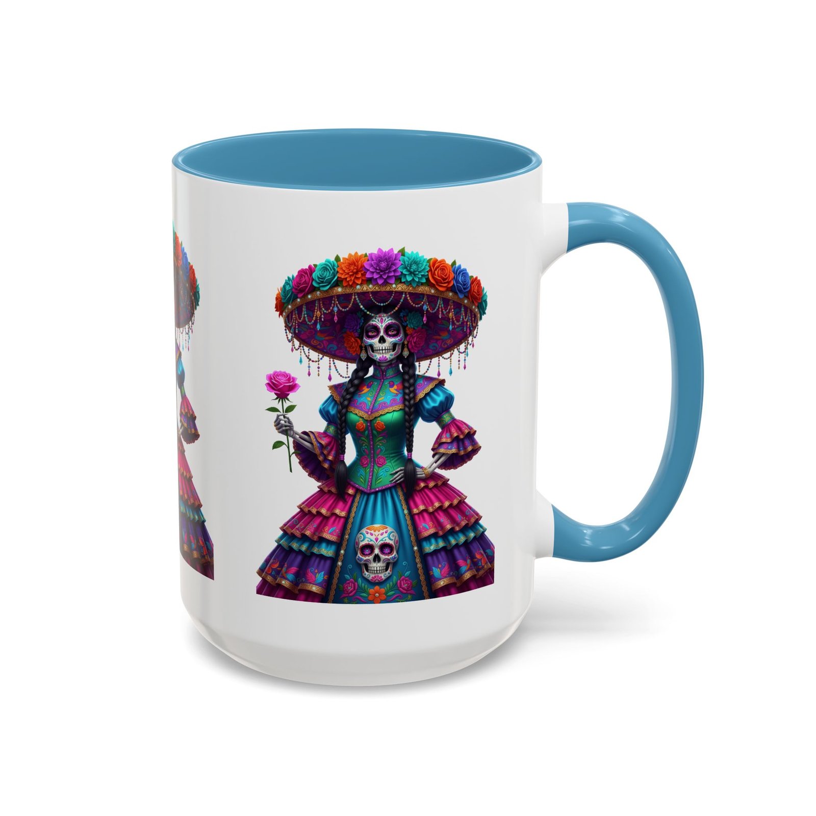 la catrina elegante – día de los muertos inspired artwork, caffeine lover gift, halloween decor, artful drinkware