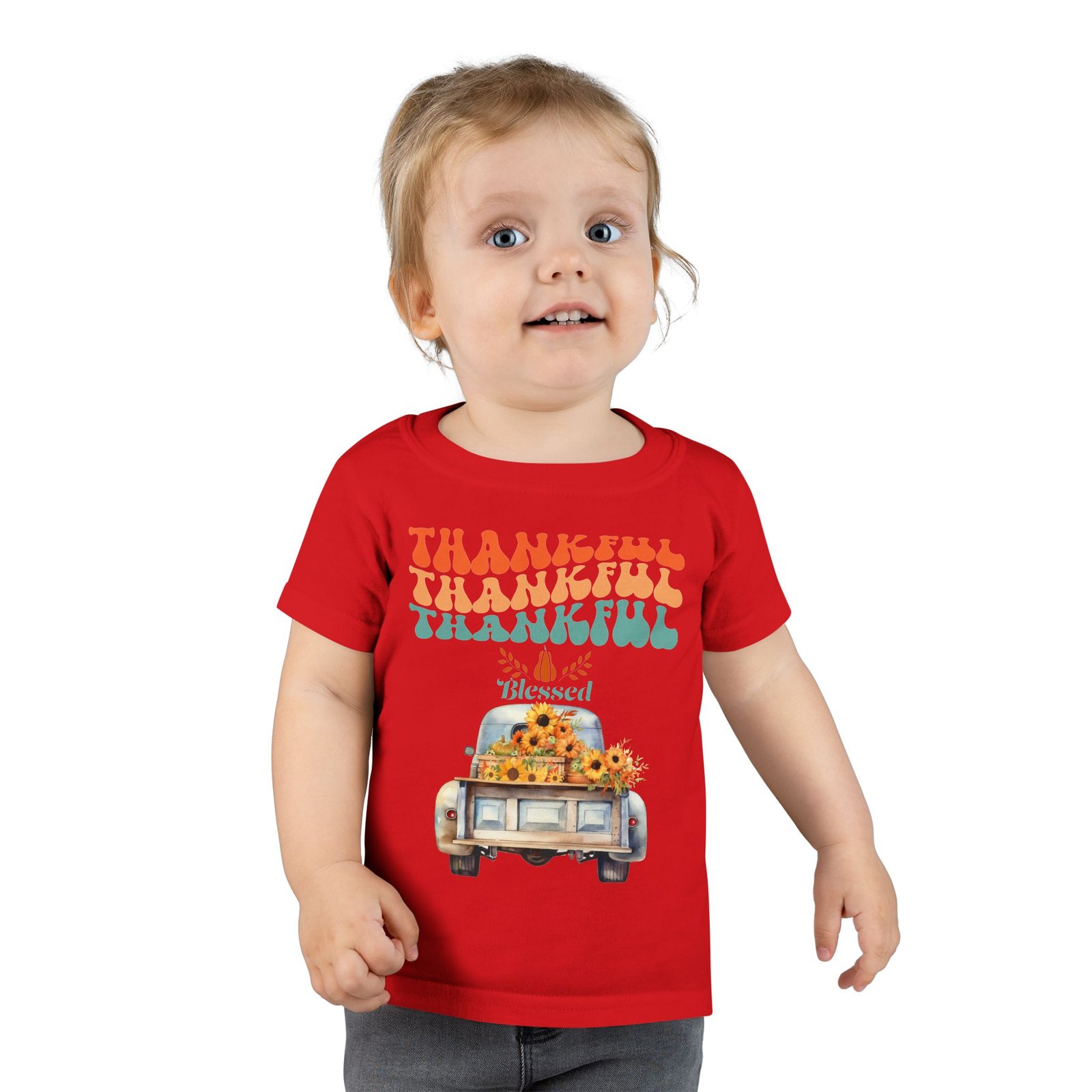 toddler t shirt thankful vintage car design, cute autumn apparel, fall celebration shirt, kids gratitude tee, gifts for thanksgiving
