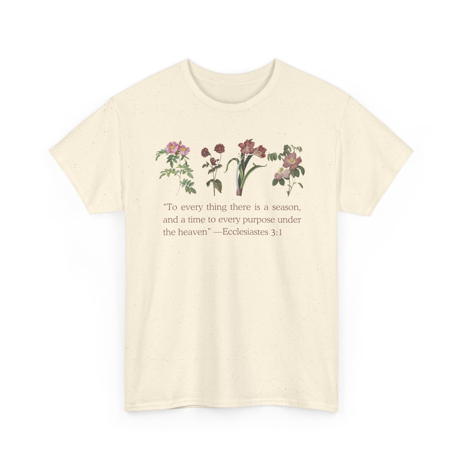 christian biblical inspirational floral quote tee, nature lover gift, eco friendly fashion, casual everyday wear