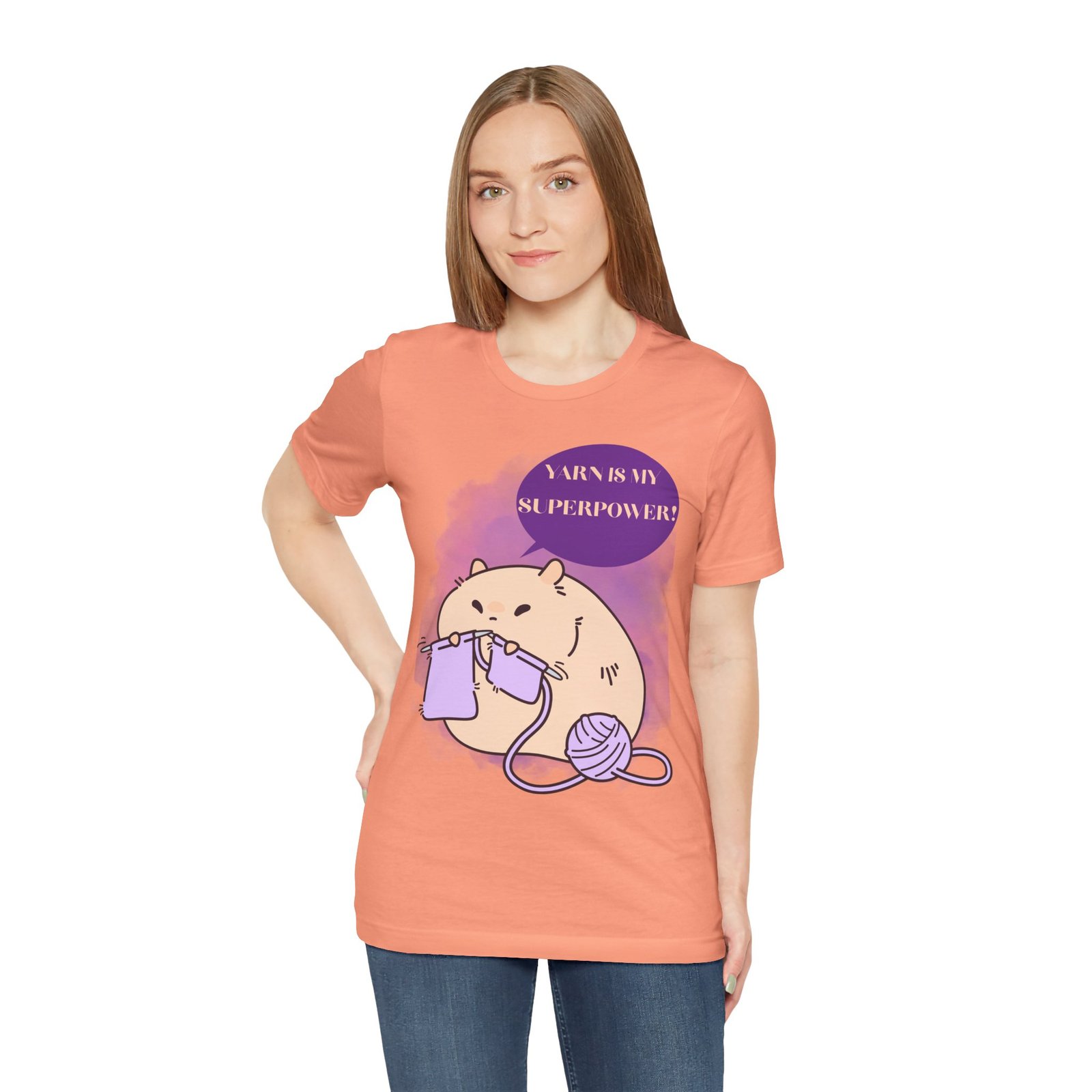 Yarn is my superpower! Crafty Knitting Superpower Tee for Crafters - Image 4