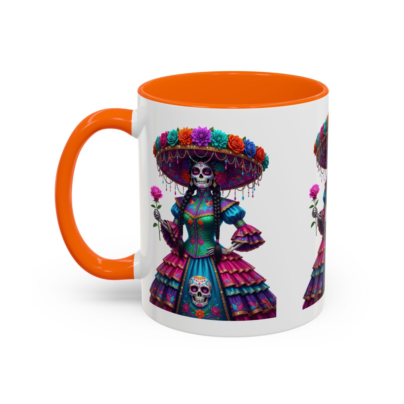 la catrina elegante – día de los muertos inspired artwork, caffeine lover gift, halloween decor, artful drinkware