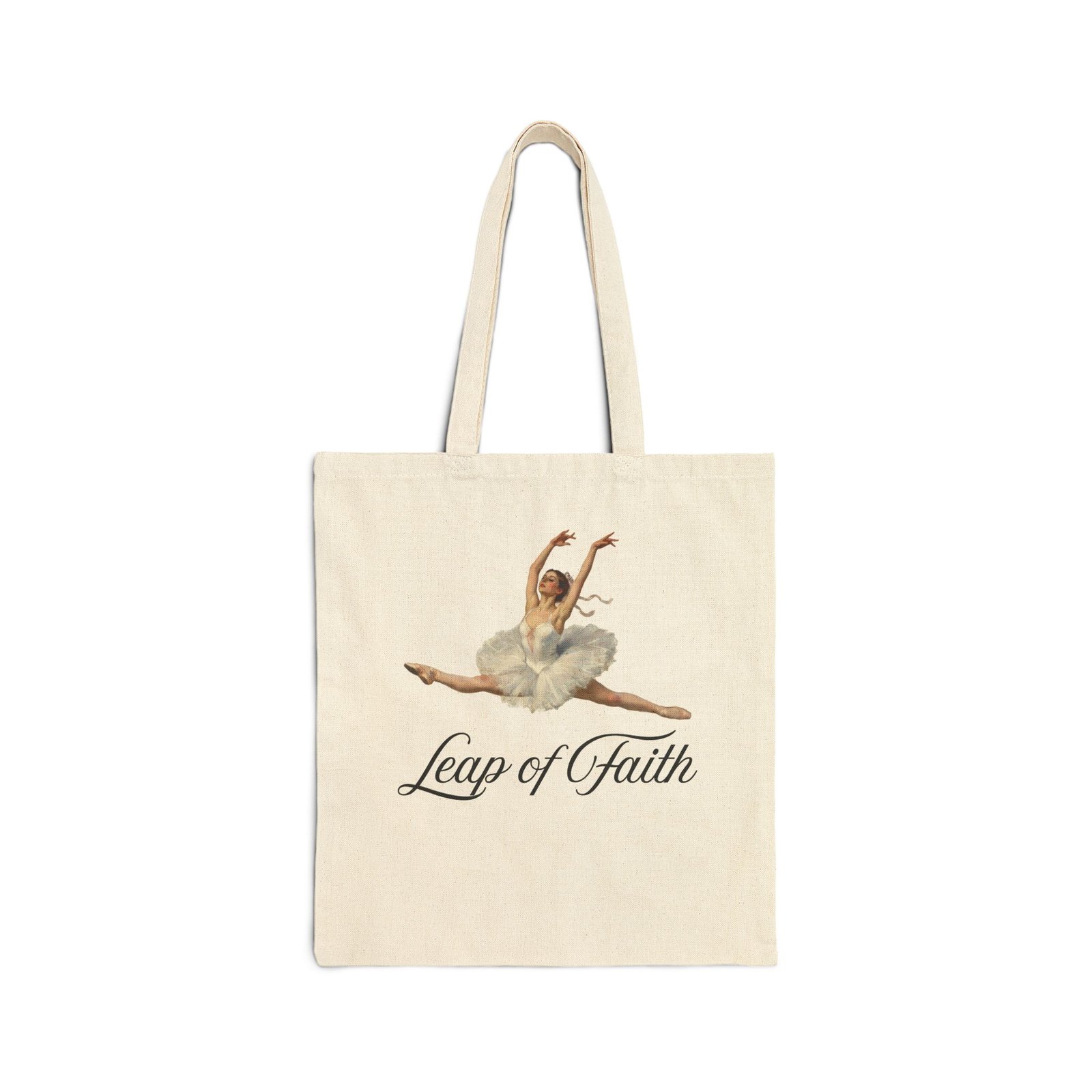 ✨ leap of faith ✨ ballet inspired cotton canvas tote bag, dance lover gift, leap of faith tote, eco friendly shopping bag, stylish ballet tote designed with an impressionist flair, echoing timeless ballet elegance