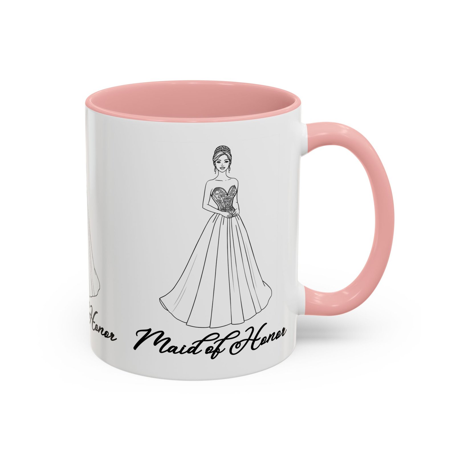 maid of honor coffee mug, bridal party gift, wedding celebration mug, customizable maid of honor cup, cute coffee lover gift