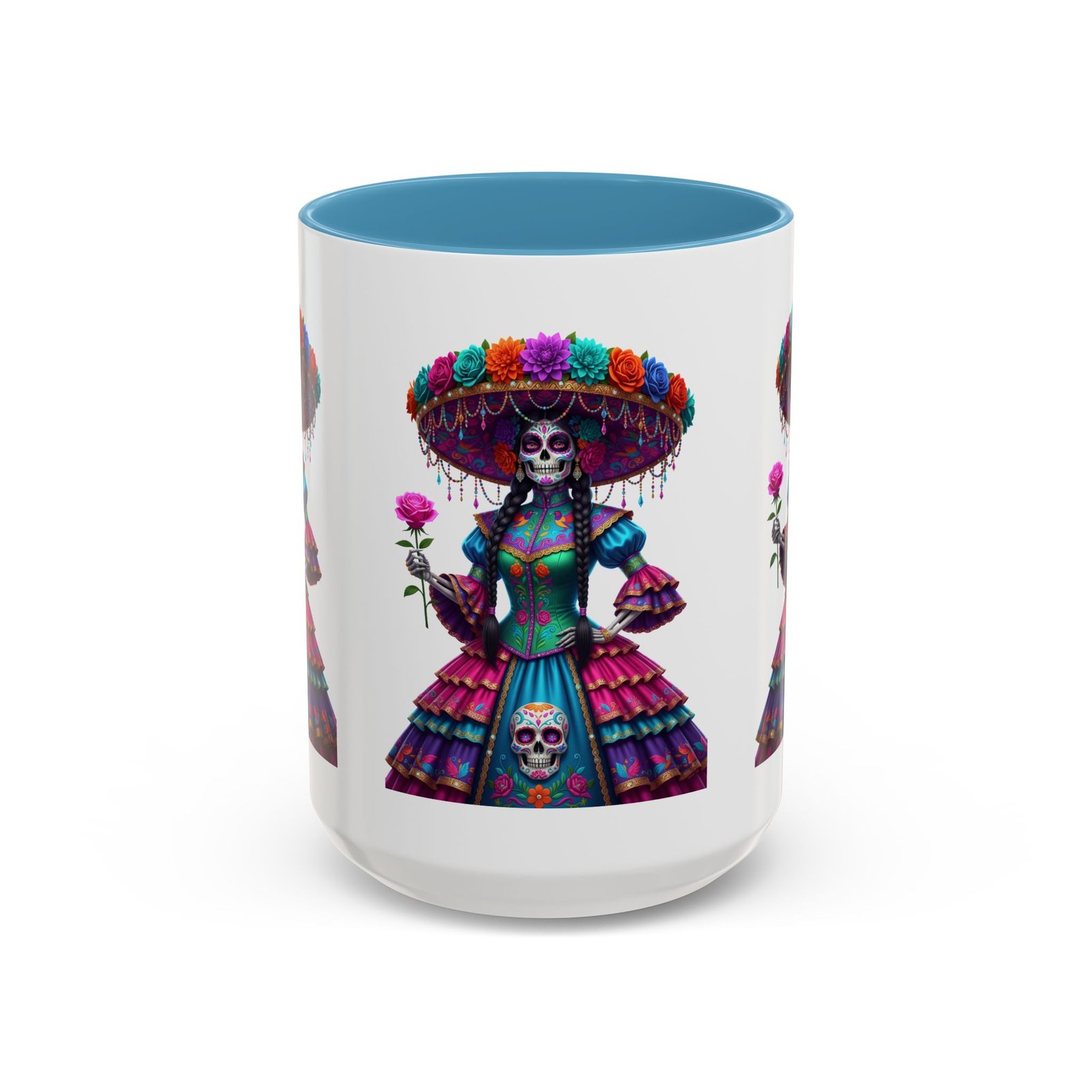 la catrina elegante – día de los muertos inspired artwork, caffeine lover gift, halloween decor, artful drinkware