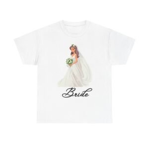 bride sketch unisex heavy cotton tee perfect for weddings, bridal showers, bachelorette parties, engagements, and gifts