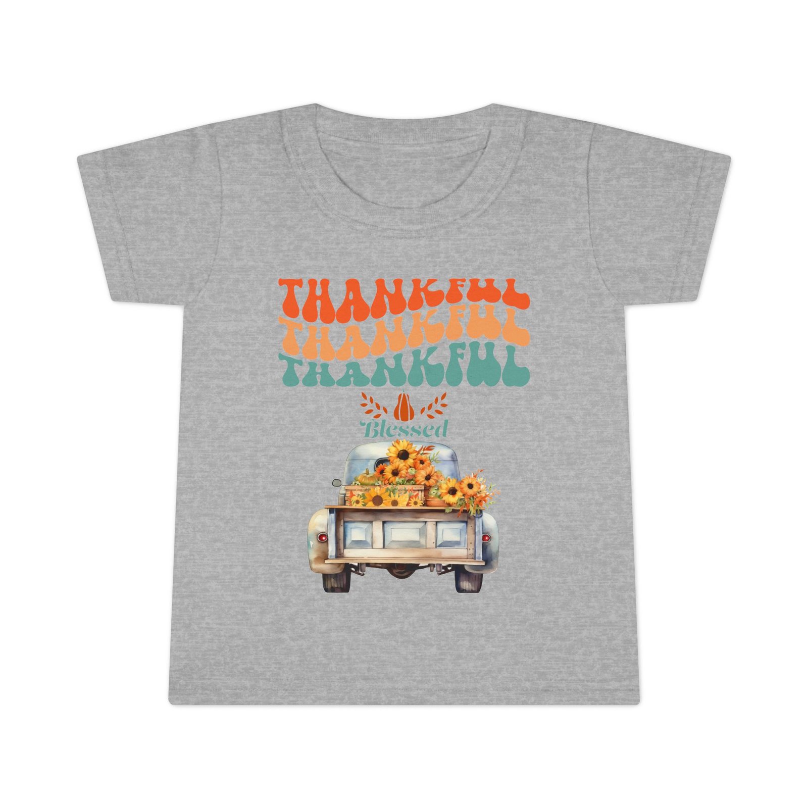 toddler t shirt thankful vintage car design, cute autumn apparel, fall celebration shirt, kids gratitude tee, gifts for thanksgiving