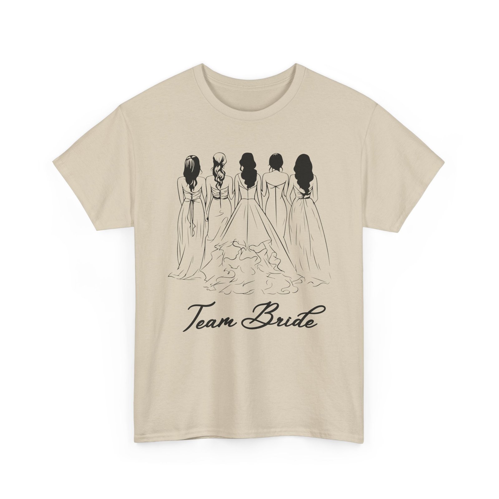 team bride unisex heavy cotton tee perfect for weddings, bridal showers, engagements, bachelorette parties, group celebrations