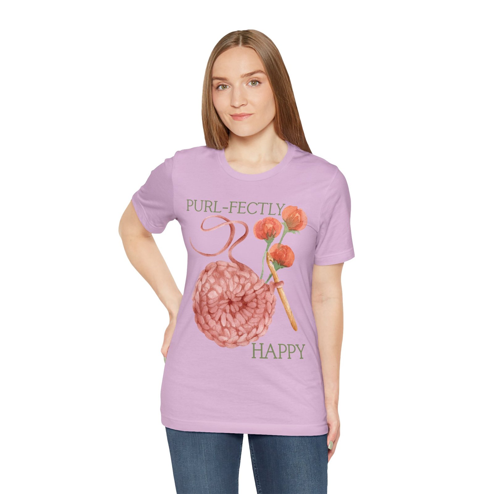 Purl-fectly Happy Crafting Joy Tee -Unisex Short Sleeve Shirt - Image 73