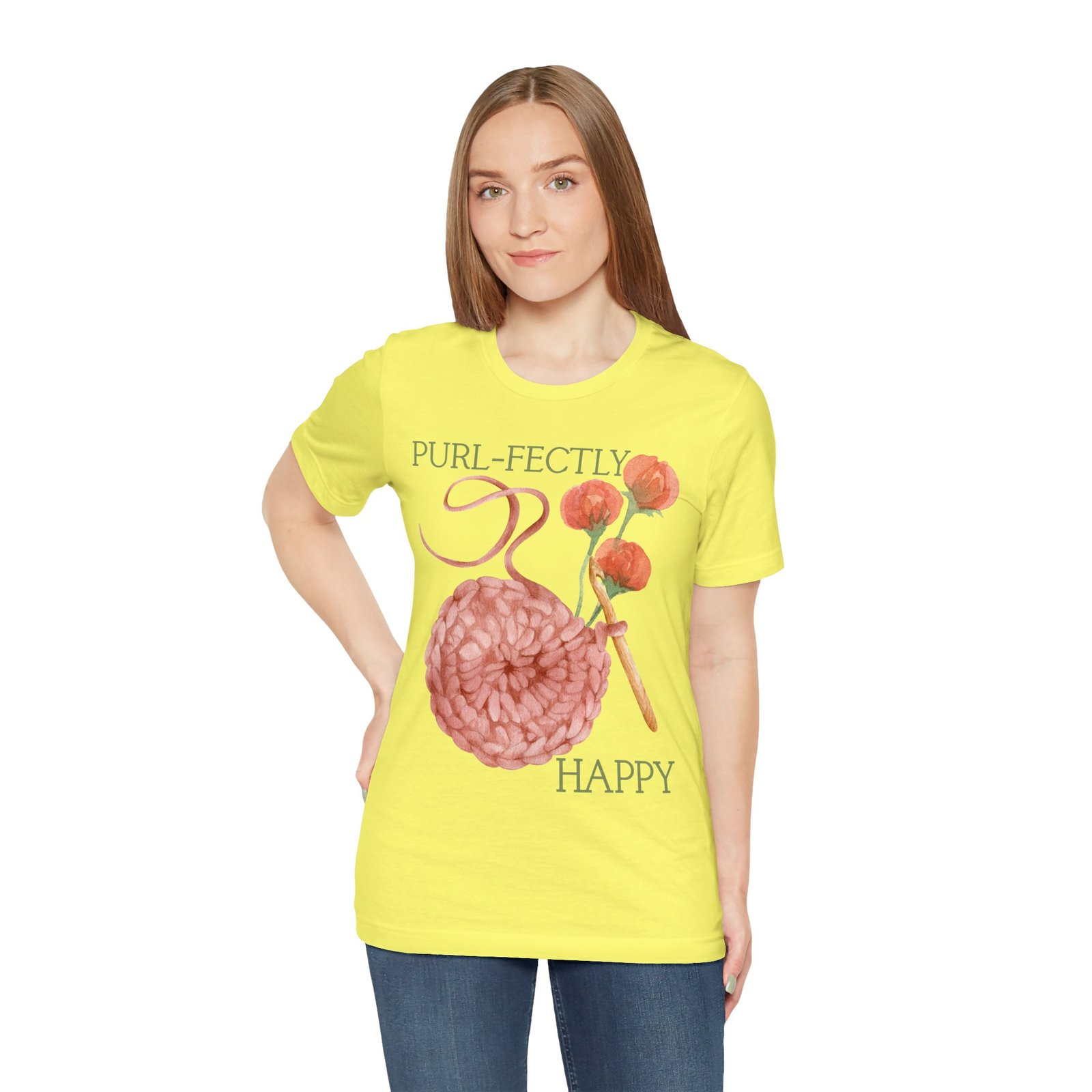 Purl-fectly Happy Crafting Joy Tee -Unisex Short Sleeve Shirt - Image 52