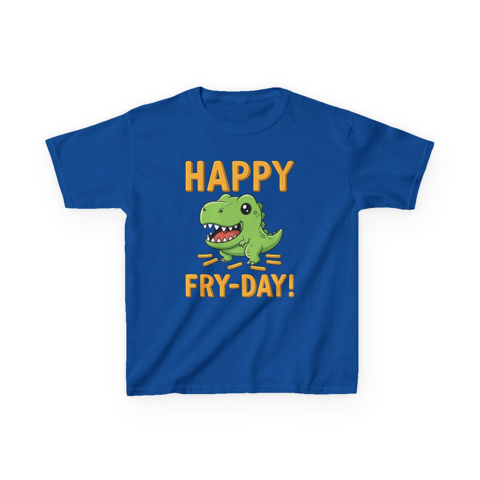 happy fry day kids tee, fun dinosaur t shirt, kids cotton shirt, birthday gift, everyday wear, summer fun, playful tee