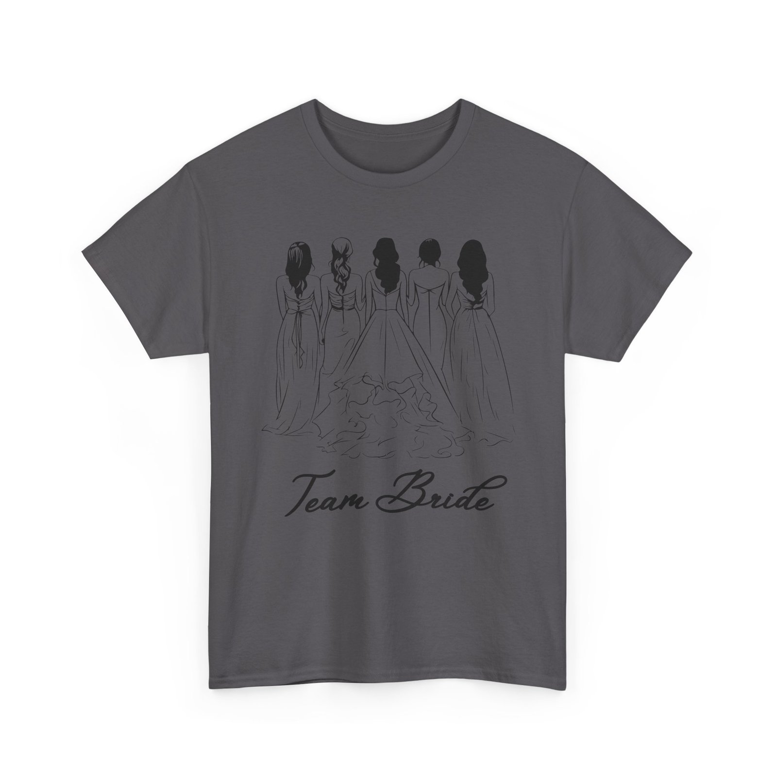 team bride unisex heavy cotton tee perfect for weddings, bridal showers, engagements, bachelorette parties, group celebrations