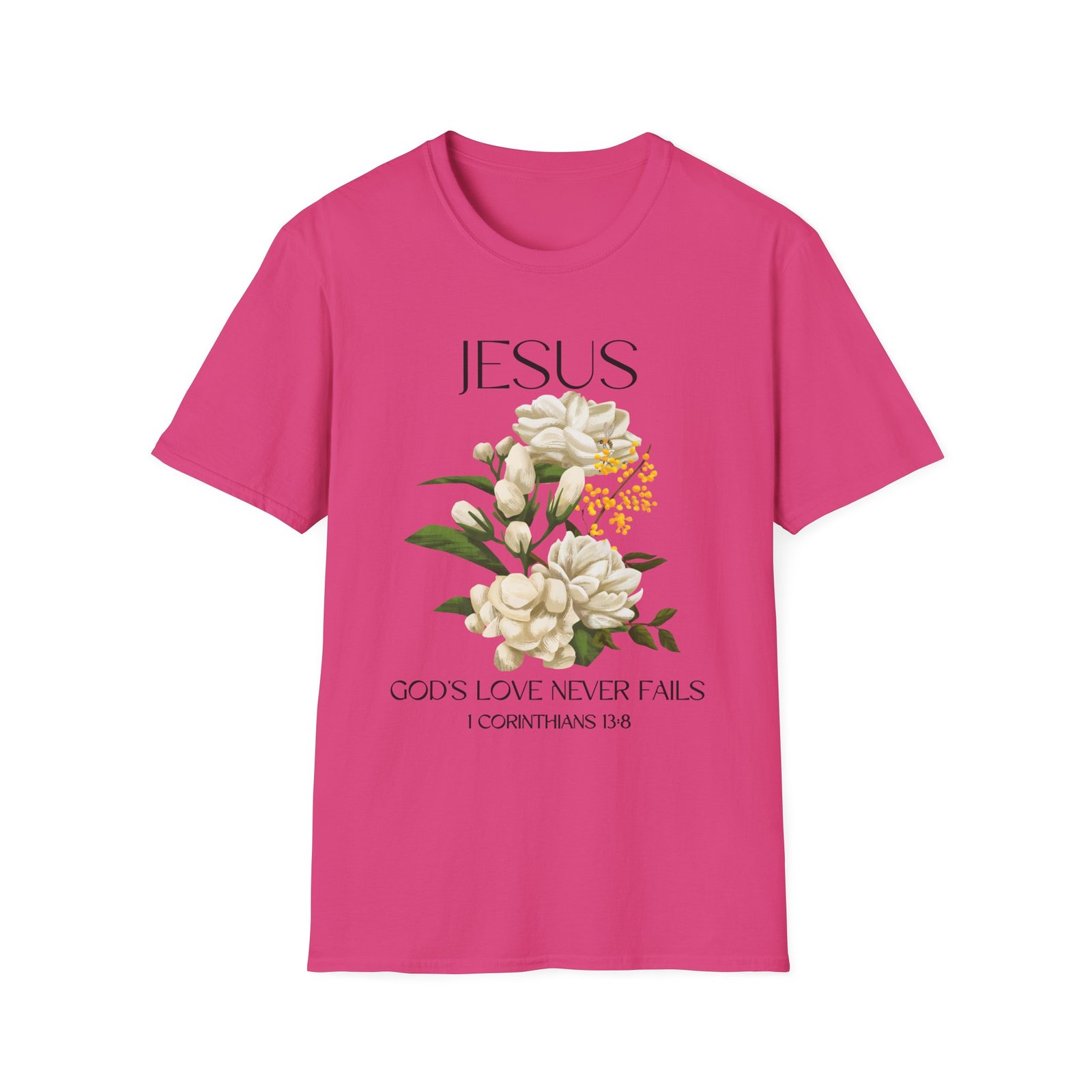 jesus floral faith t shirt christian graphic tee, inspirational gift, religious apparel, casualwear, unisex