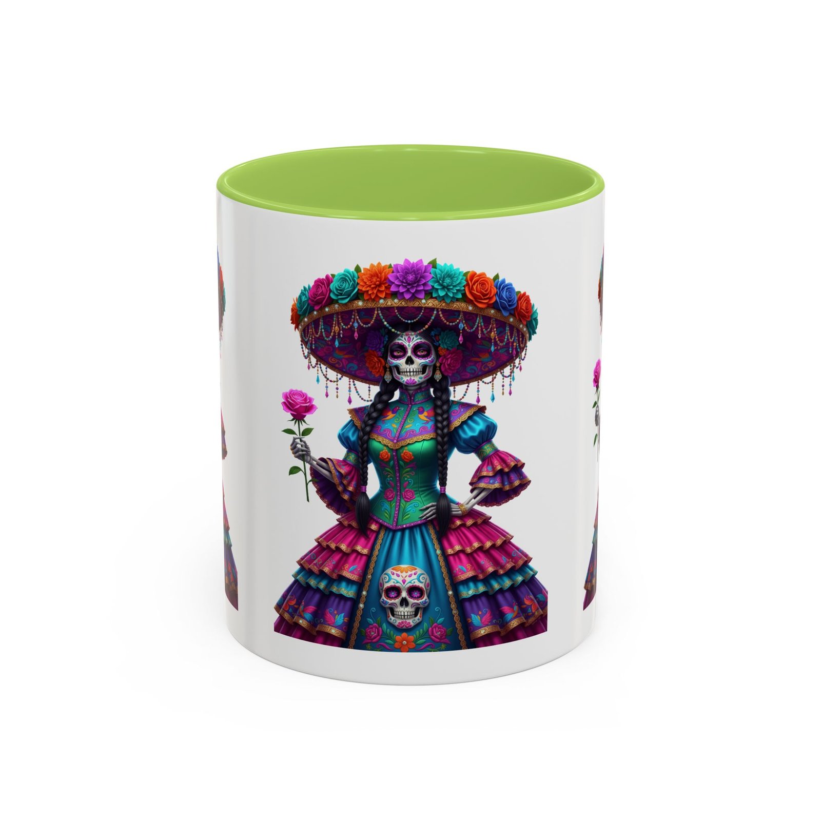 la catrina elegante – día de los muertos inspired artwork, caffeine lover gift, halloween decor, artful drinkware