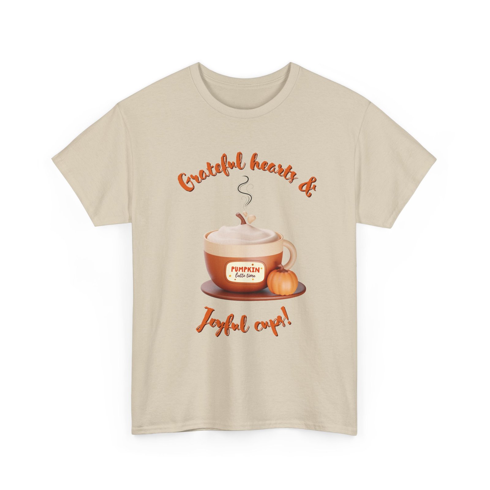 happy thanksgiving grateful hearts & joyful cups unisex tee, cozy fall t shirt, thanksgiving gift, coffee lover apparel, autumn fashion