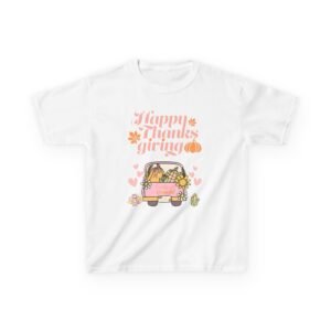 happy thanksgiving kids tee, fall t shirt, cute pumpkin shirt, autumn apparel, kids harvest tee, seasonal kids clothing