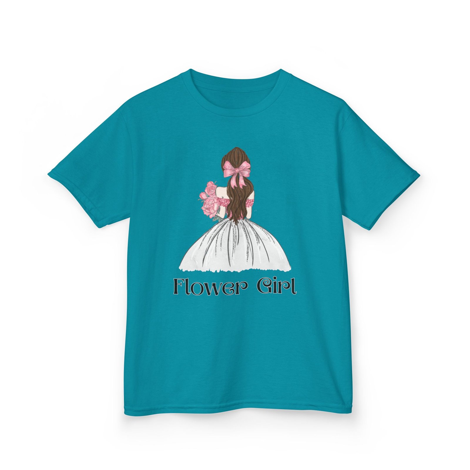 flower girl tee kids adorable cotton t shirt for weddings, birthday parties, flower girls, special occasions, stylish kids wear